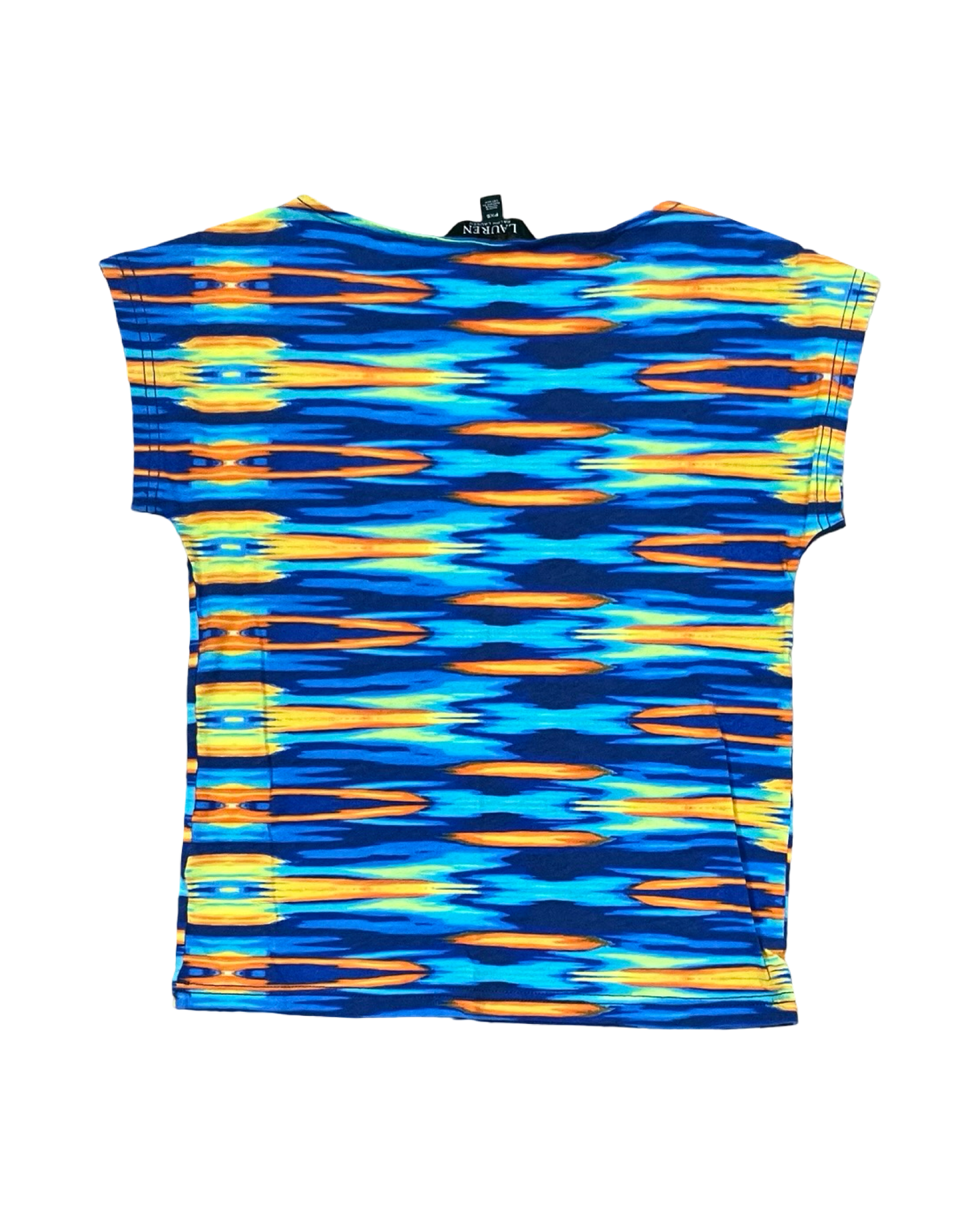 Top Ss By Lauren By Ralph Lauren In Blue & Yellow, Size:Xs