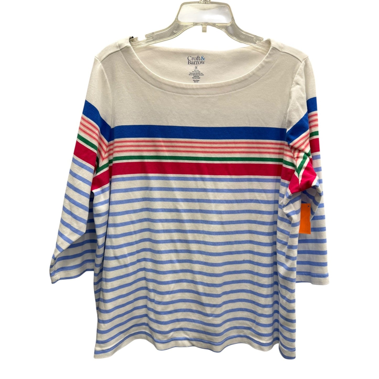 Top Ss By Croft And Barrow In White, Size:1X