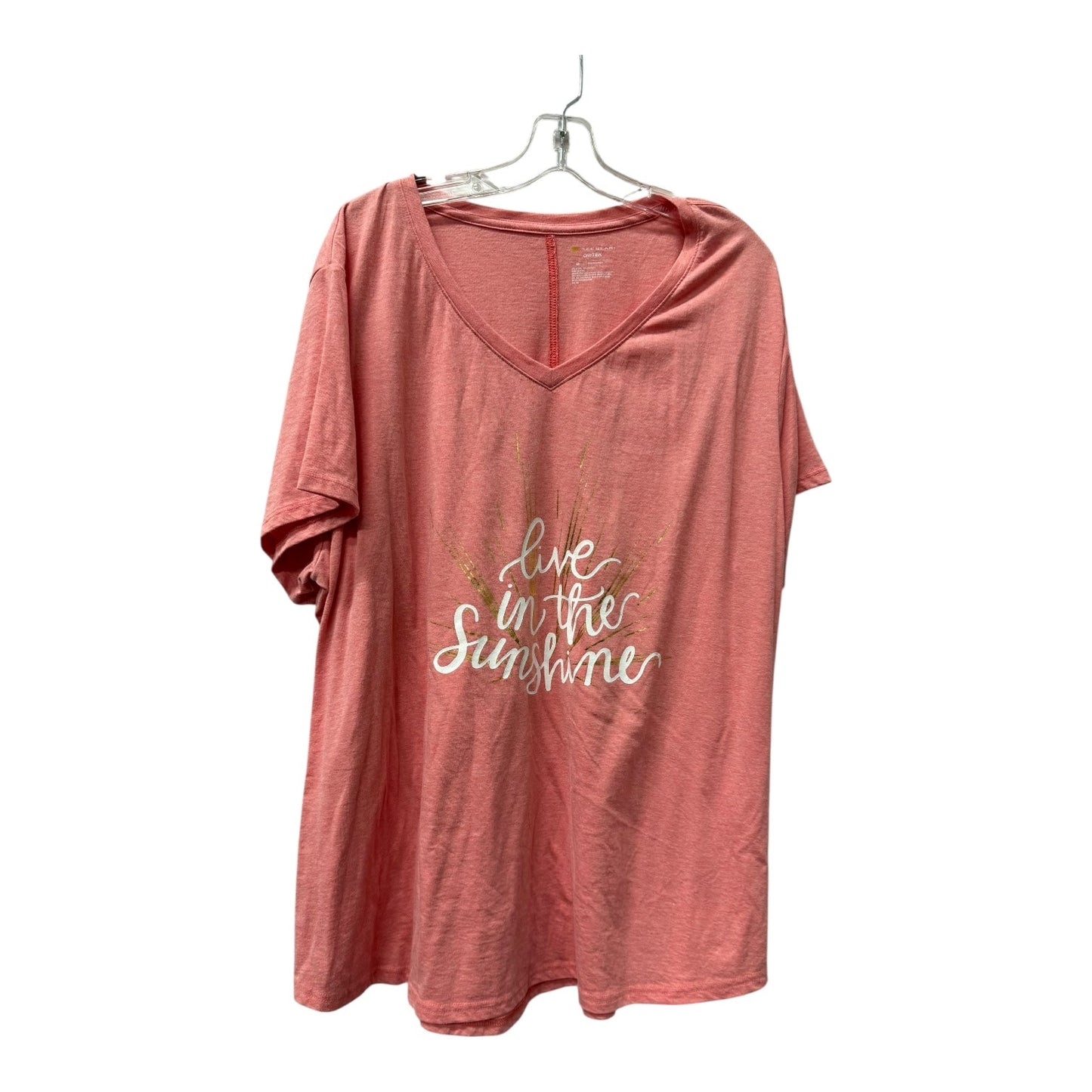 Athletic Top Ss By Tek Gear In Pink, Size:3X