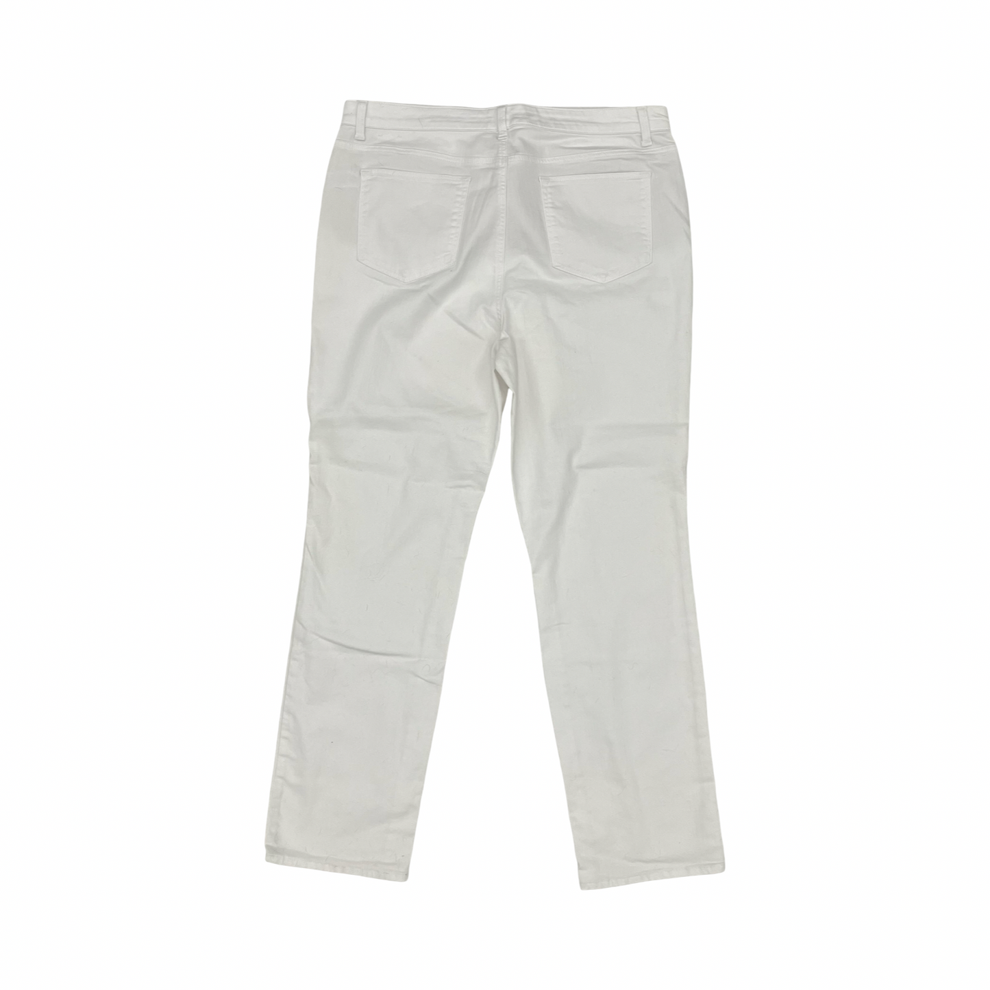 Jeans Straight By Talbots In White Denim, Size:16