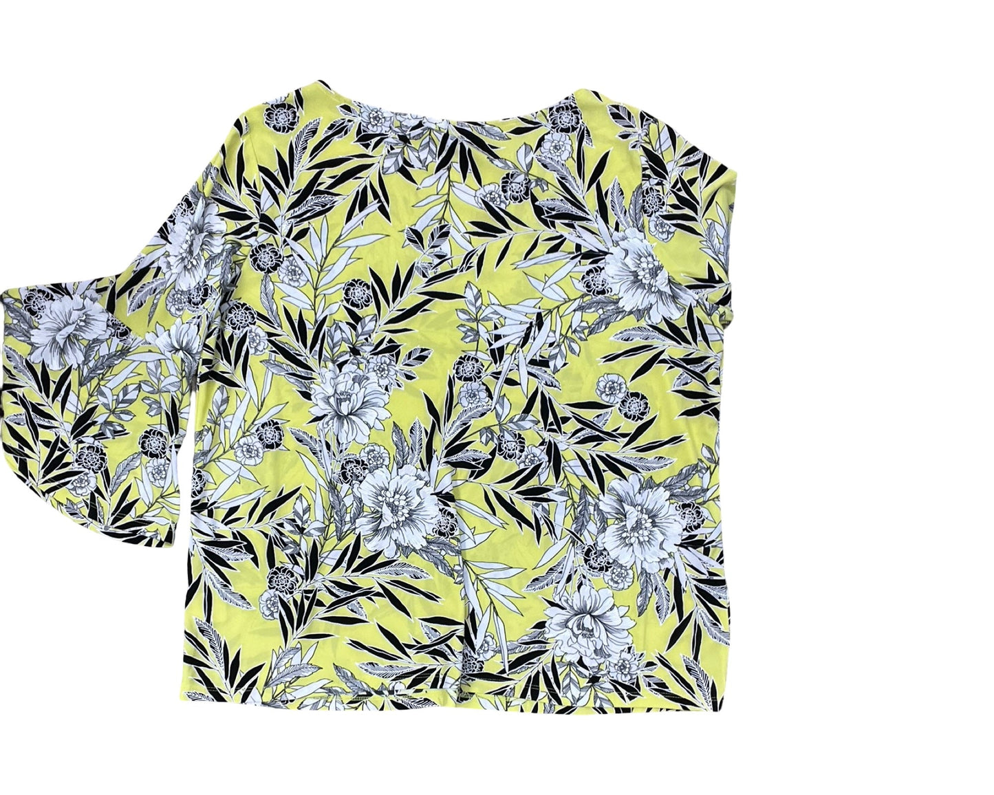 Top 3/4 Sleeve By Kasper In Yellow, Size:Xl