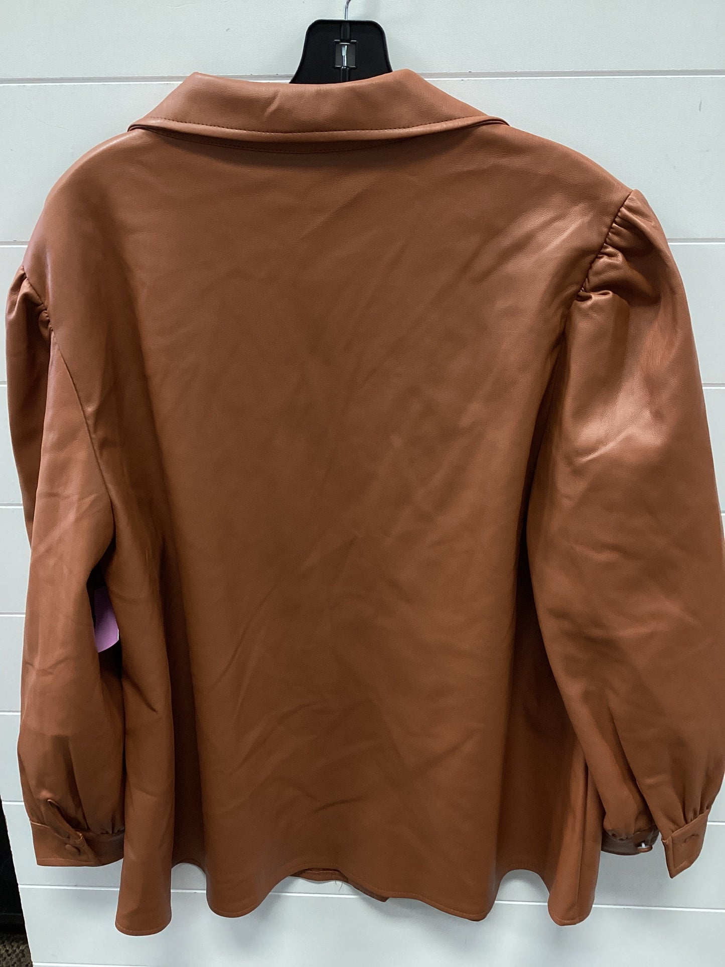 Jacket Moto By Cato In Tan, Size:1X