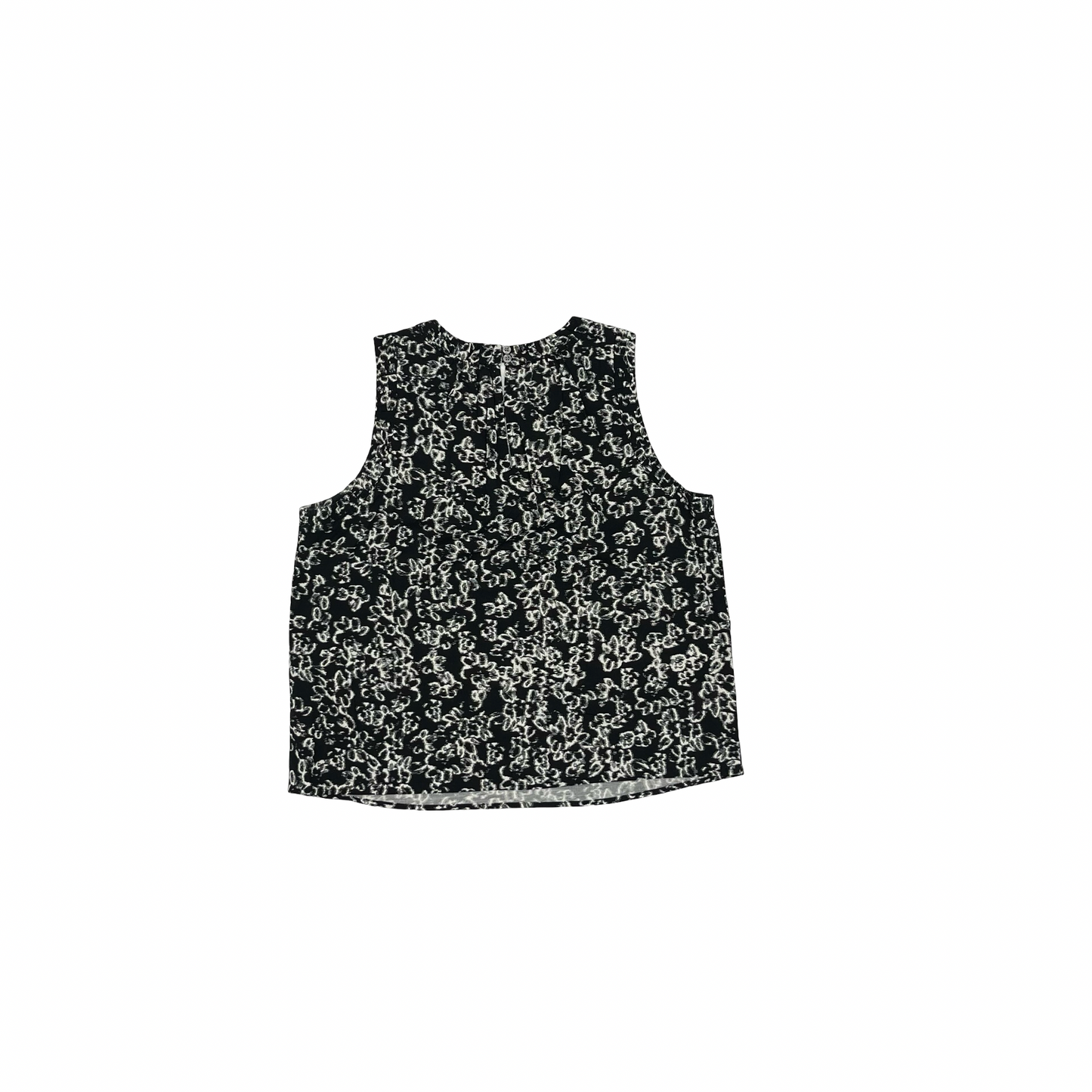 Blouse Sleeveless By Loft In Black & Cream, Size:S