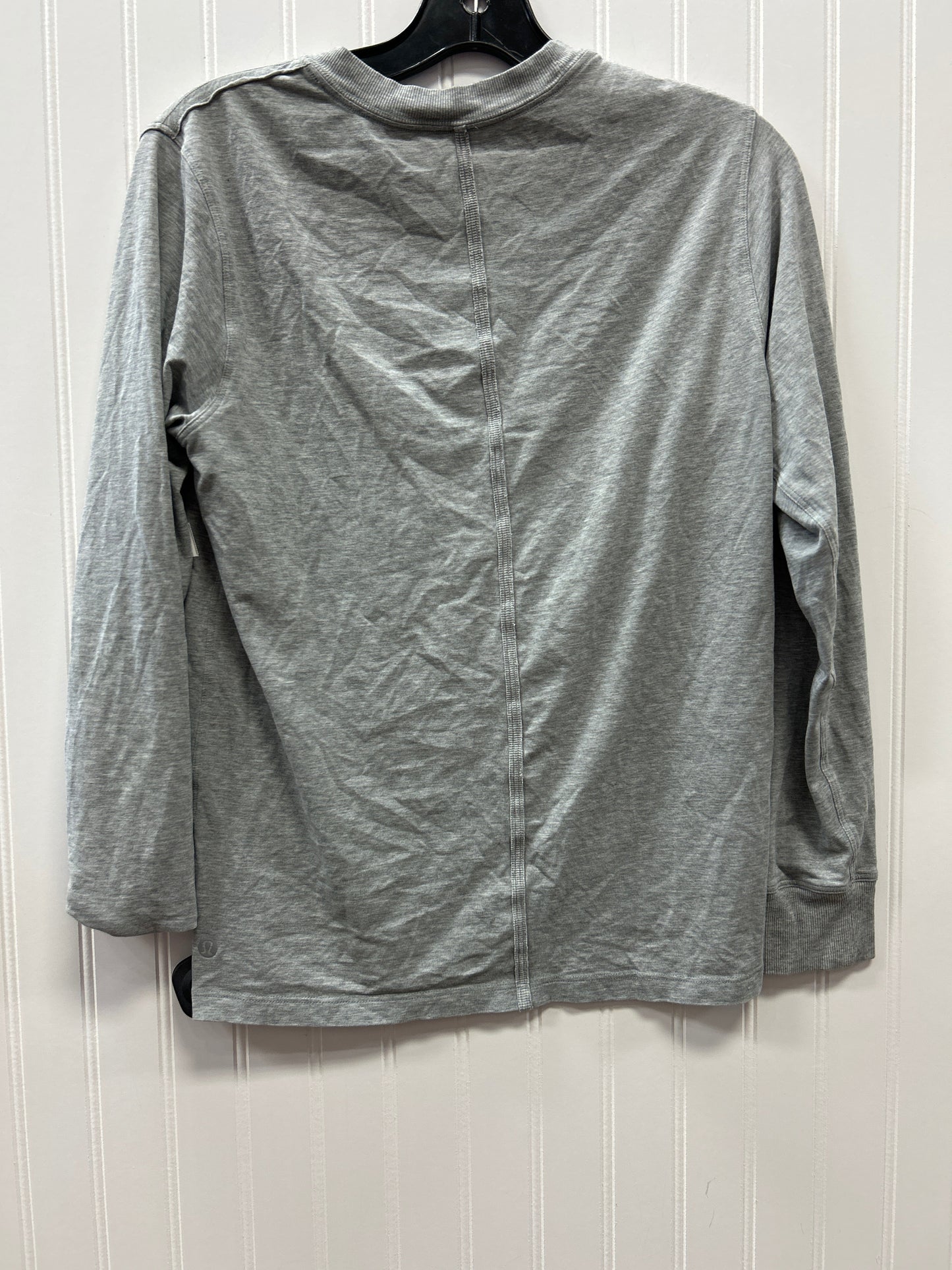 Athletic Top Ls Crewneck By Lululemon In Grey, Size:M
