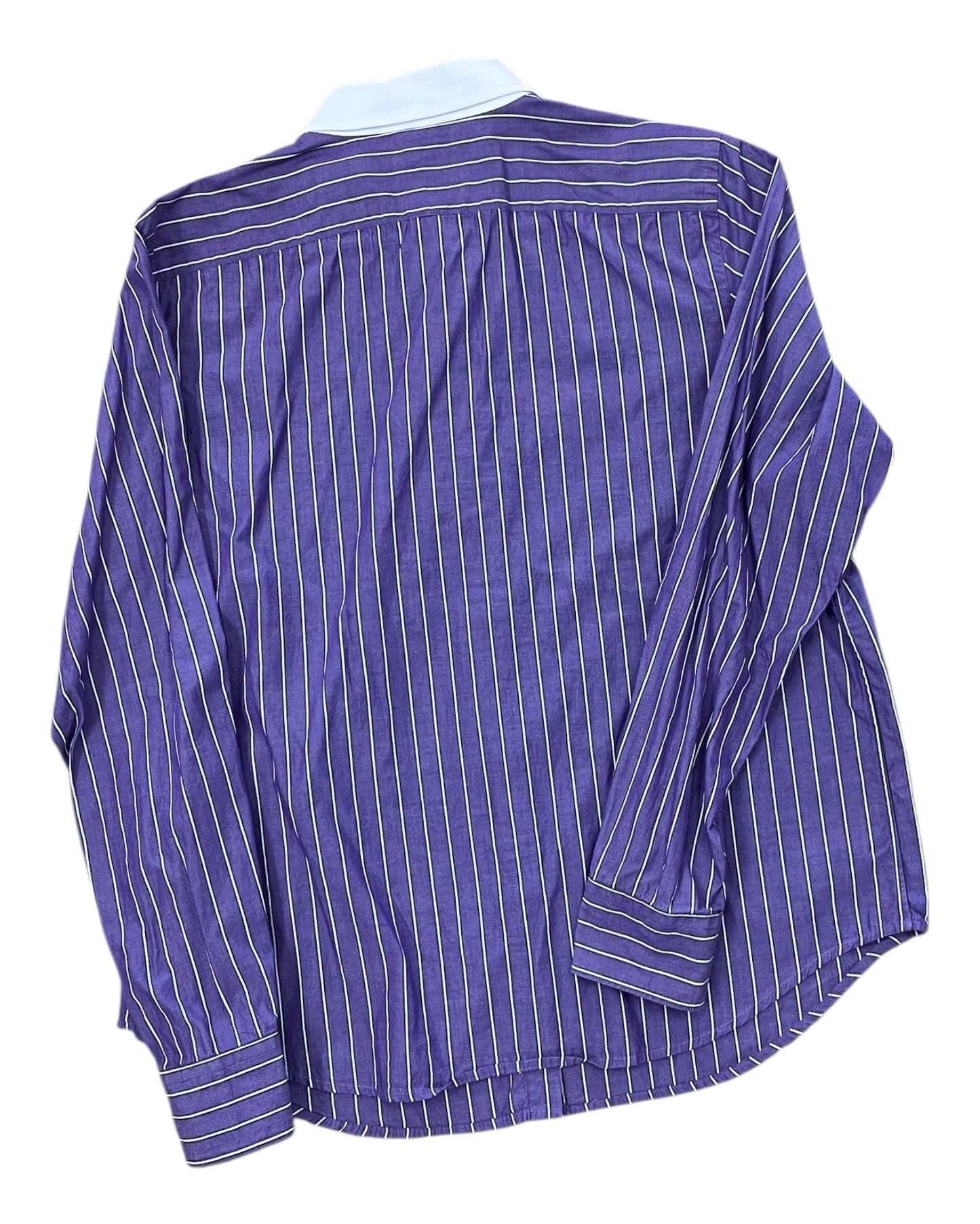 Blouse Ls By Chaps In Purple & White, Size:L