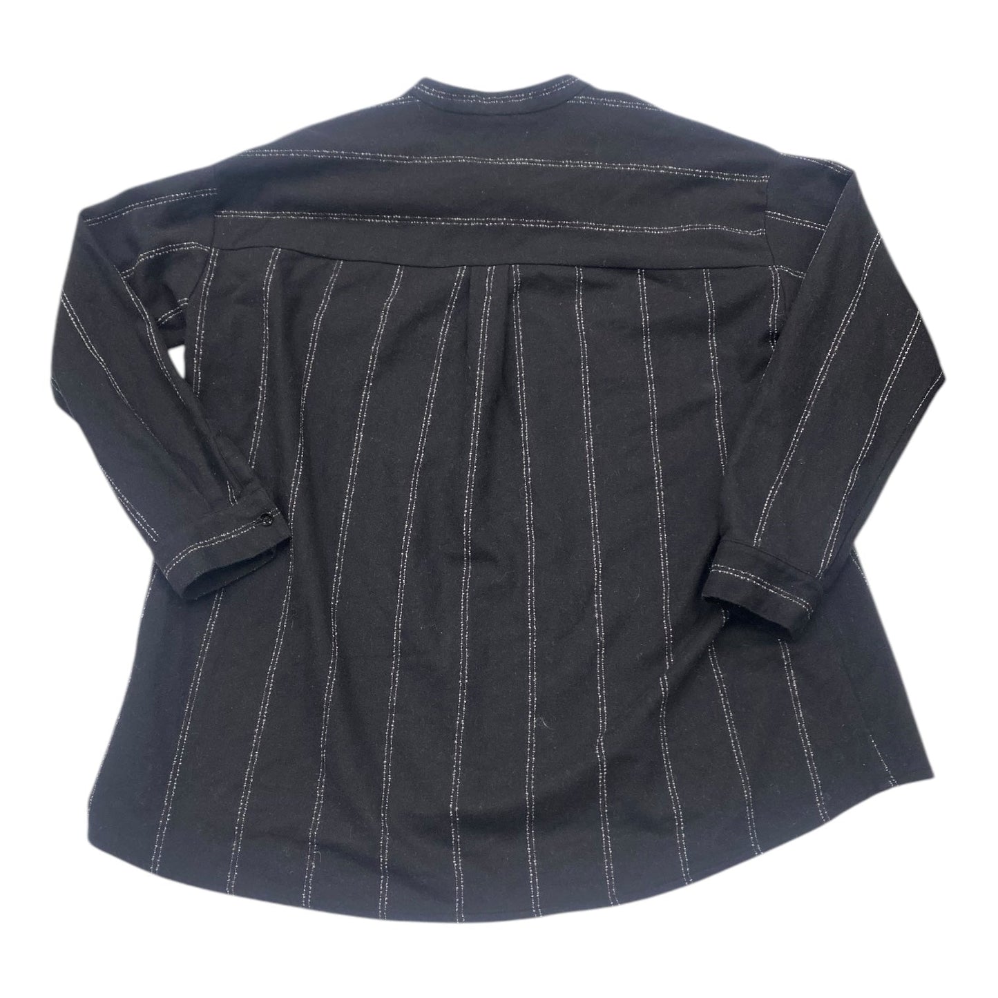 Top Ls Designer By Eileen Fisher In Black & Grey, Size:M