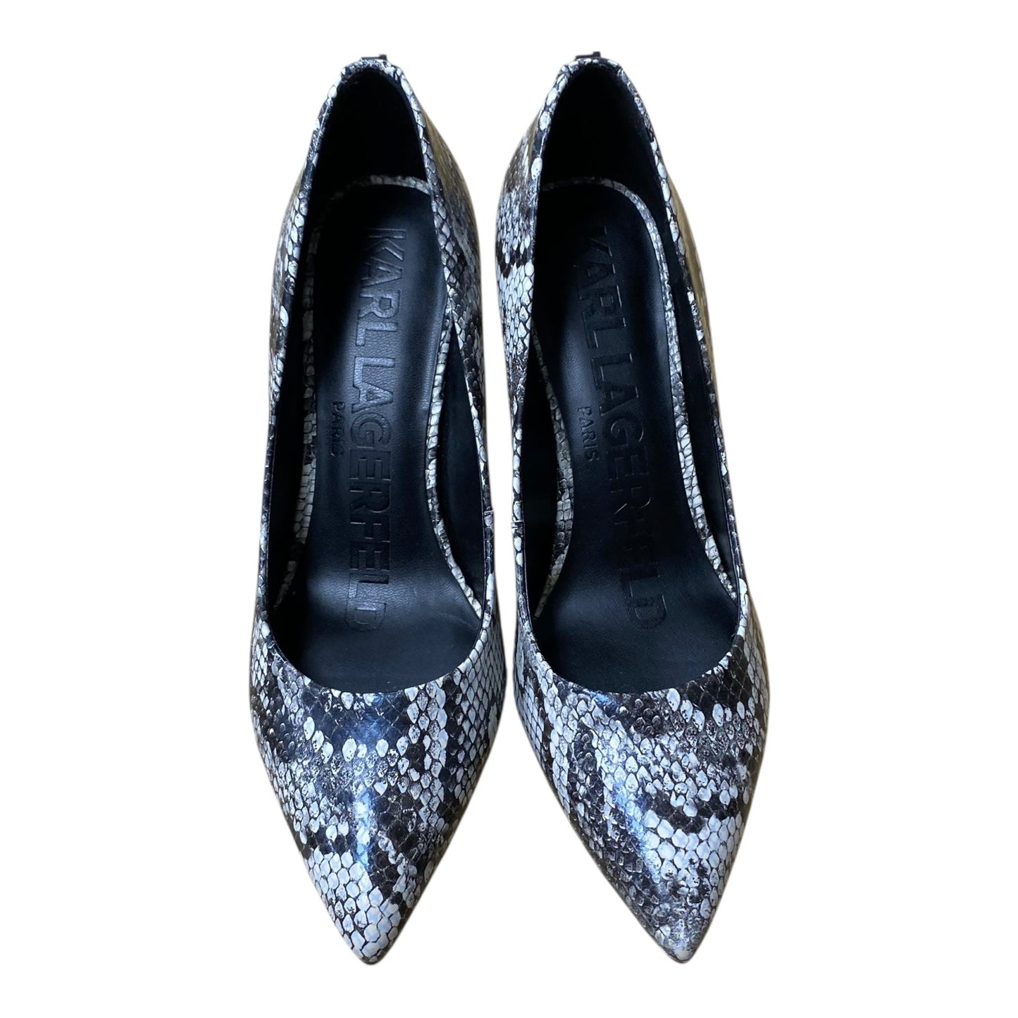 Shoes Designer By Karl Lagerfeld In Snakeskin Print, Size:8