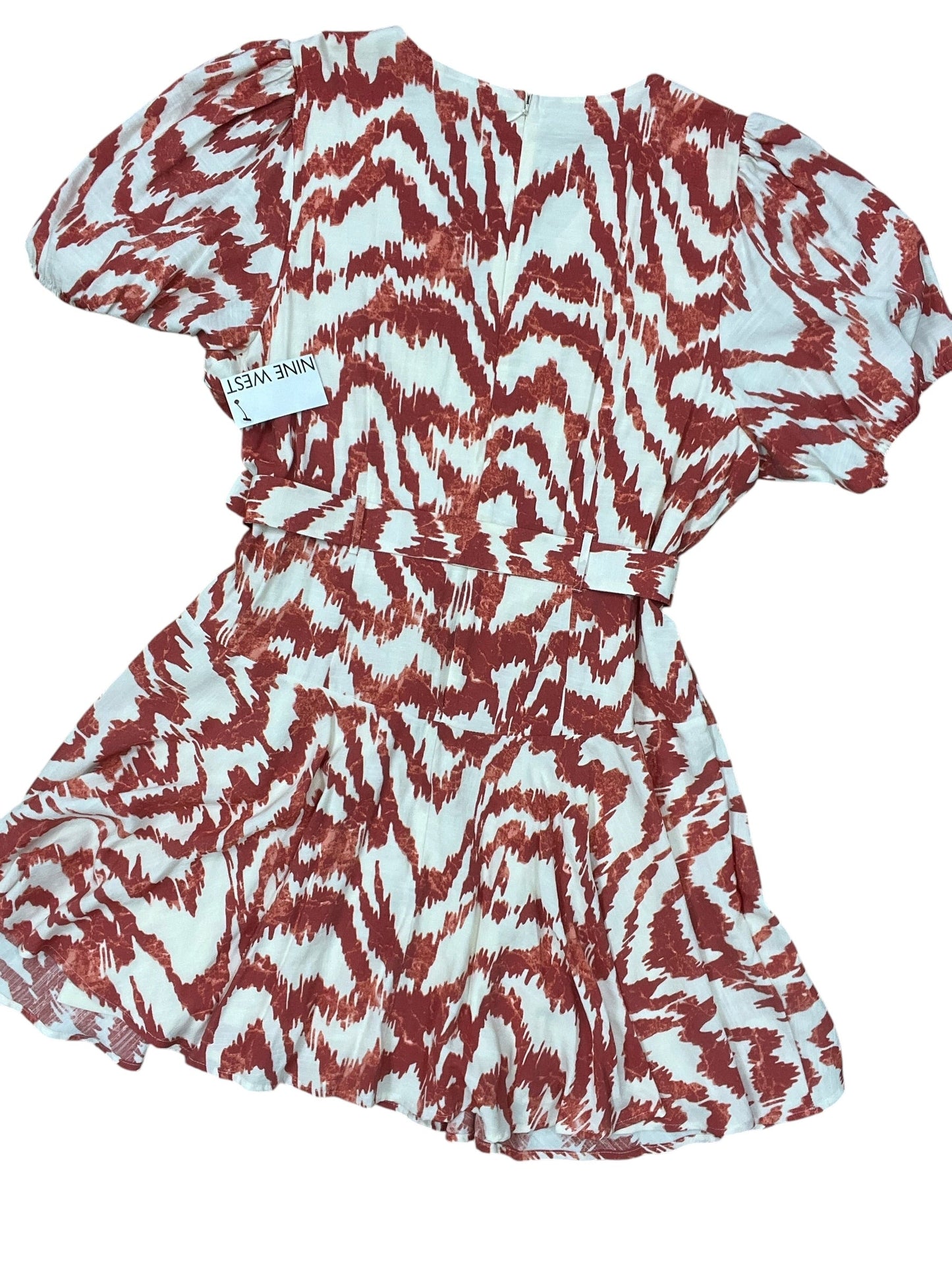 Dress Work By Nine West In Cream & Orange, Size:Xl