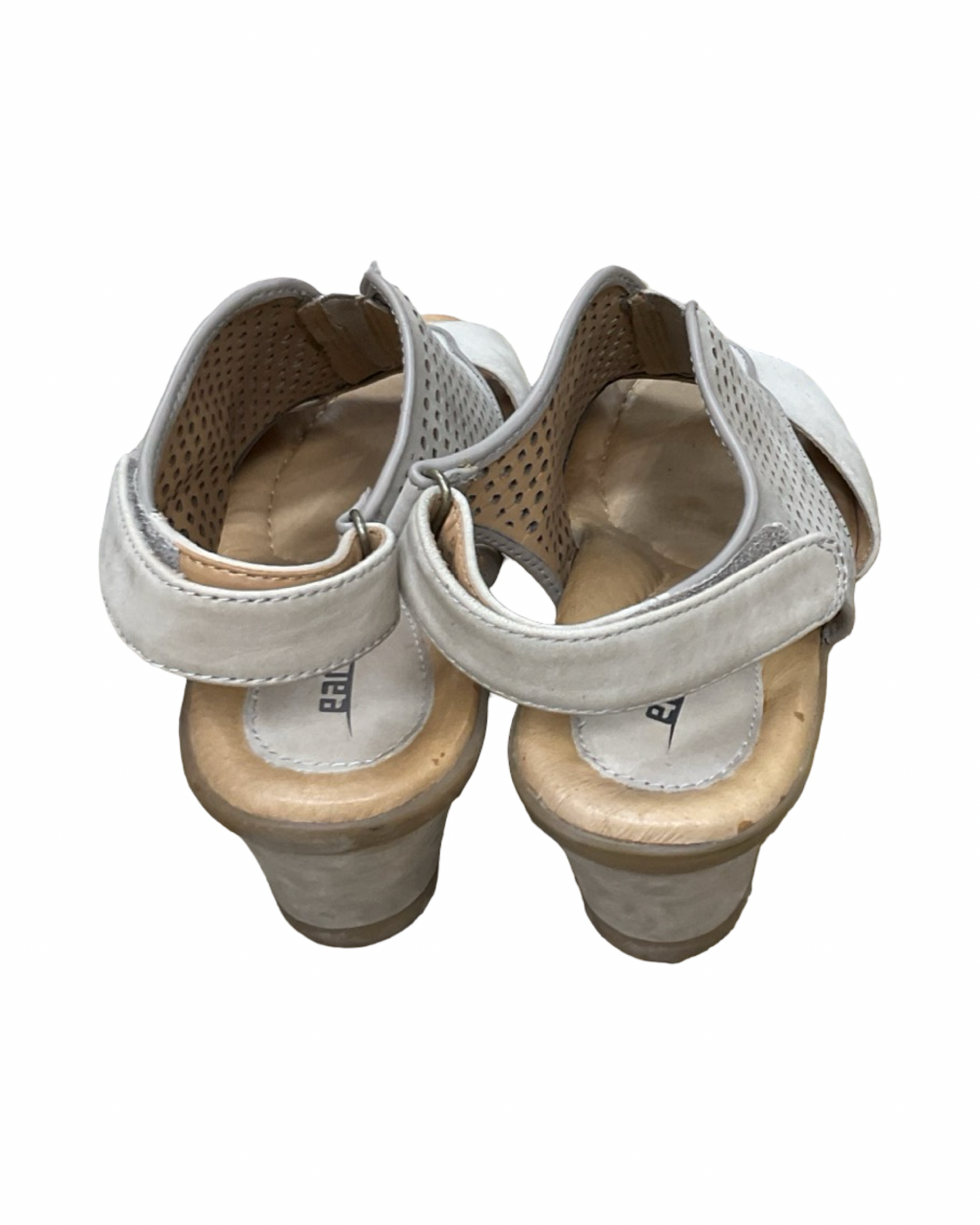 Sandals Heels Block By Earth In Taupe, Size:7
