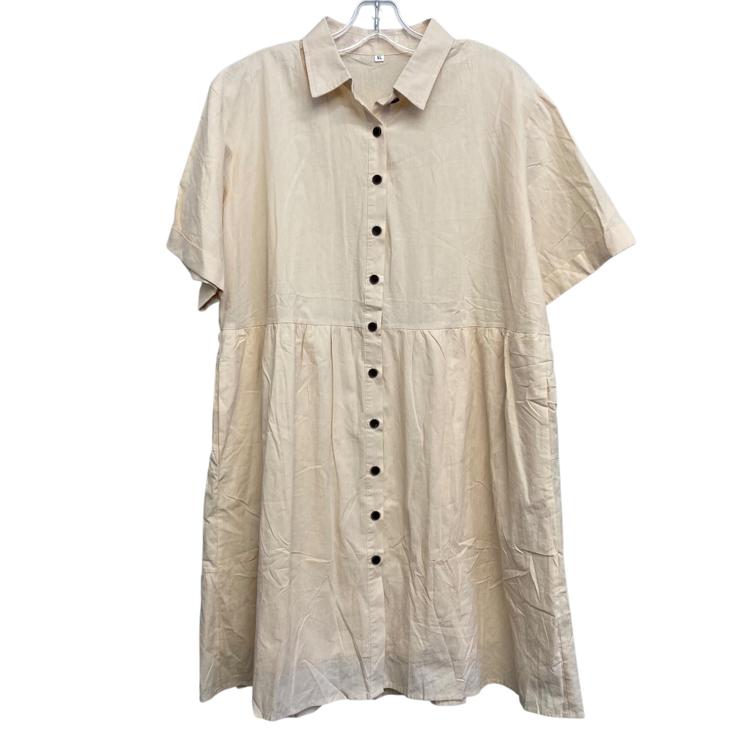 Dress Casual Midi In Cream, Size:Xl