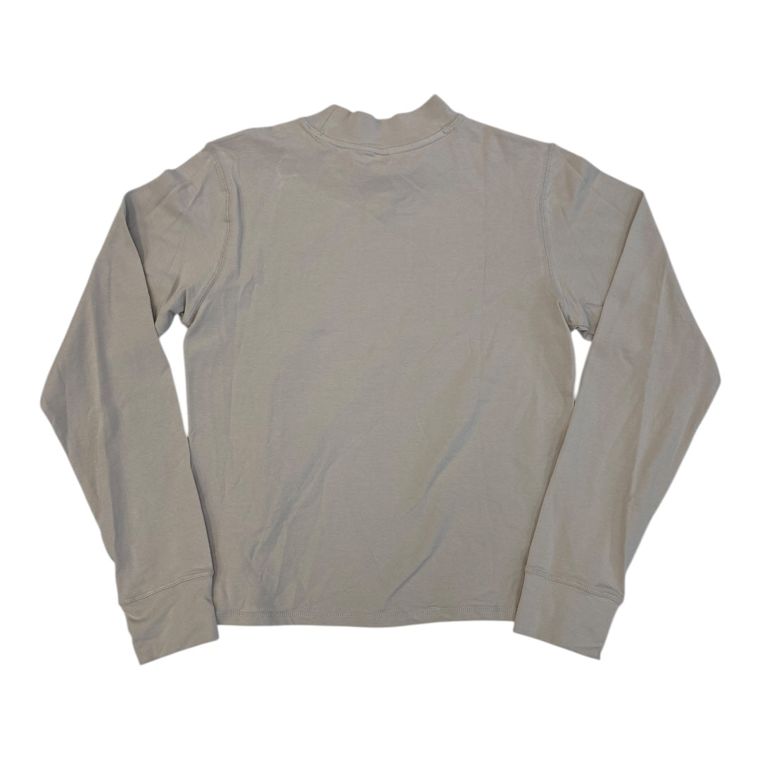 Athletic Top Ls Collar By Yogalicious In Cream, Size:Xl