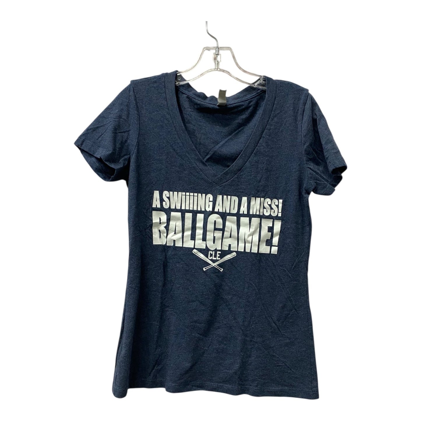 Athletic Top Ss By Next Level In Blue & White, Size:L