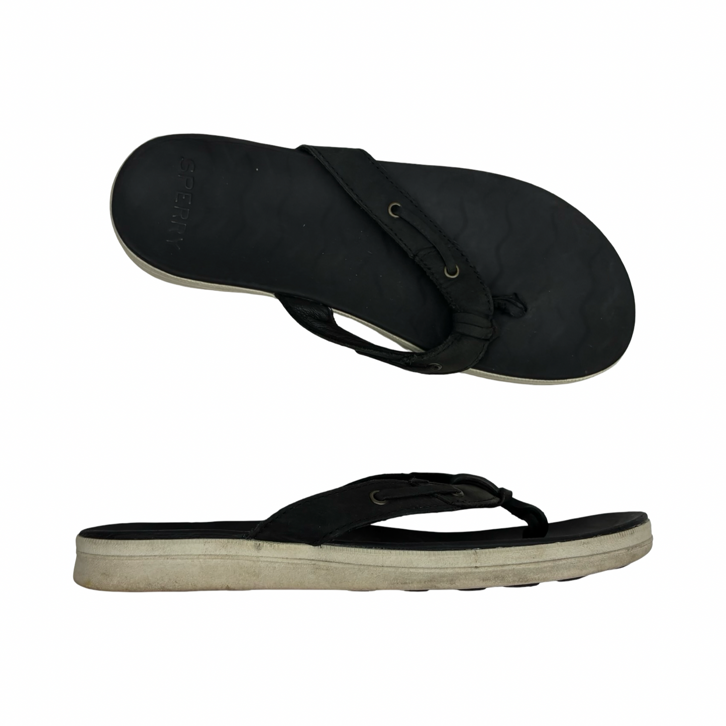Sandals Flip Flops By Sperry In Black, Size:7.5