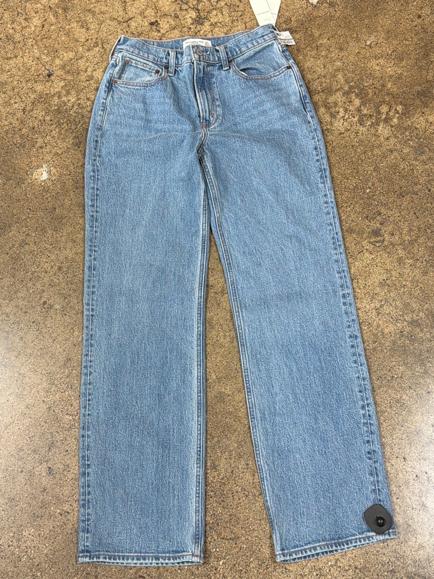 Jeans Straight By Abercrombie And Fitch In Blue Denim, Size:4