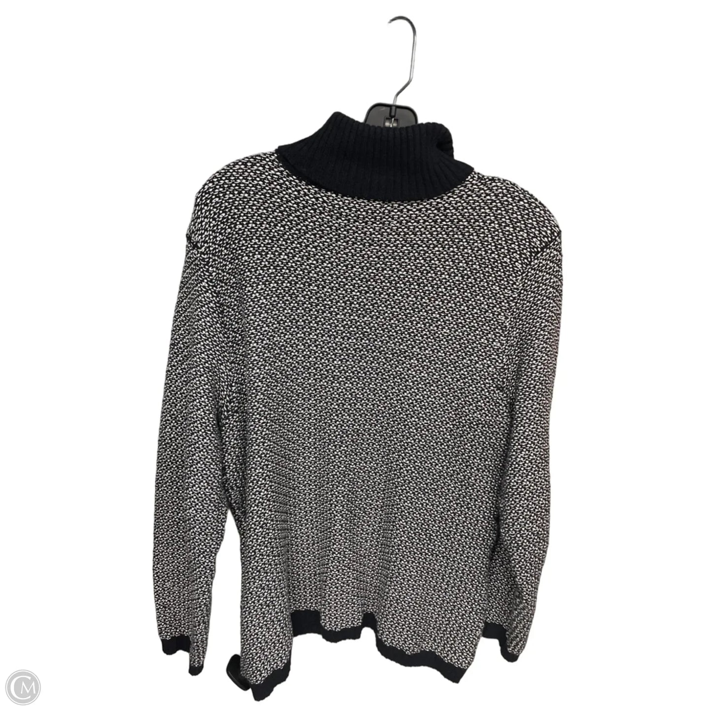 Sweater By Karen Scott In Black & White, Size: Xl
