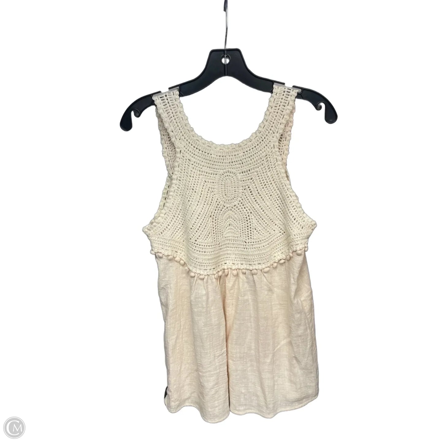 Top Sleeveless By Adiva In Cream, Size: S