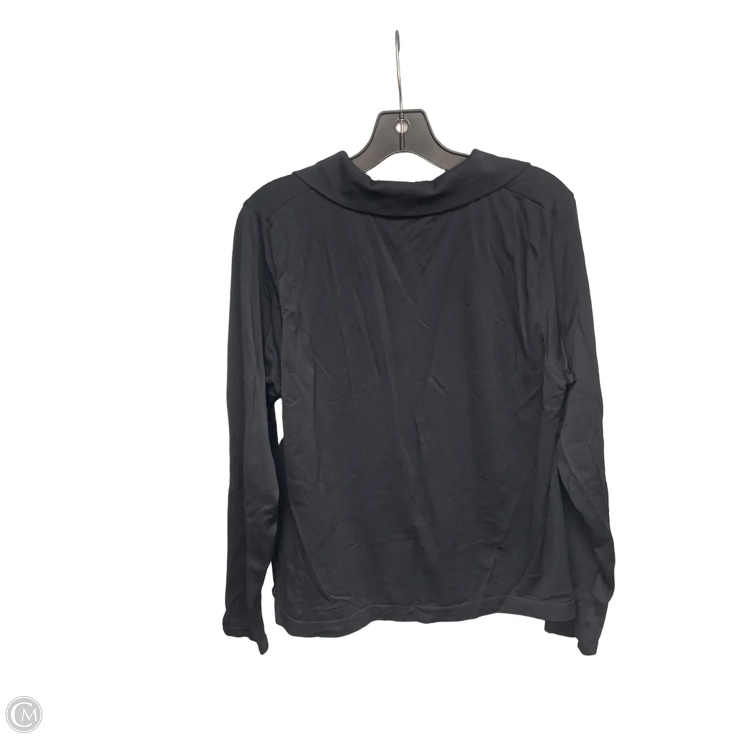 Athletic Top Long Sleeve Collar By Athleta In Black, Size: Xl