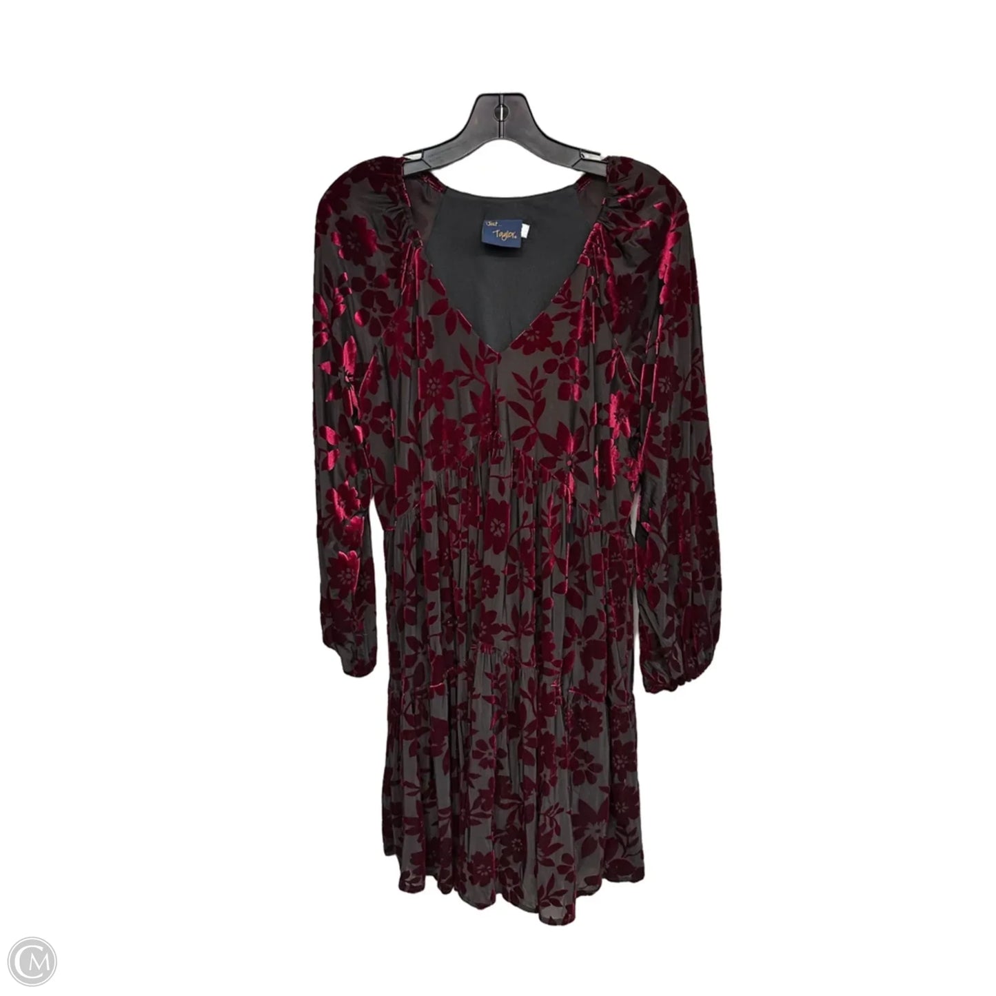 Dress Party Midi By Just Taylor In Black & Red, Size: 14