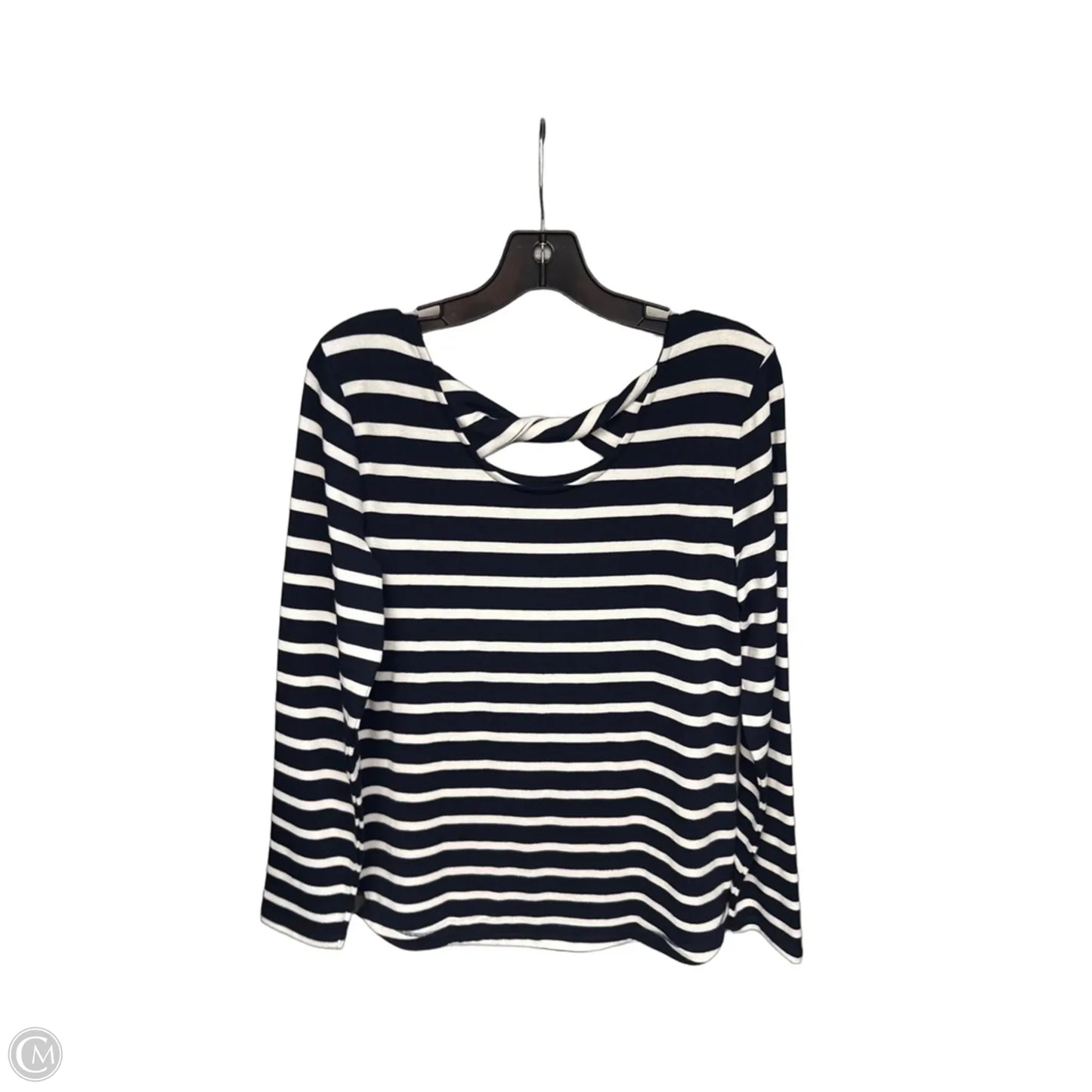 Sweater By Talbots In Blue & White, Size: M