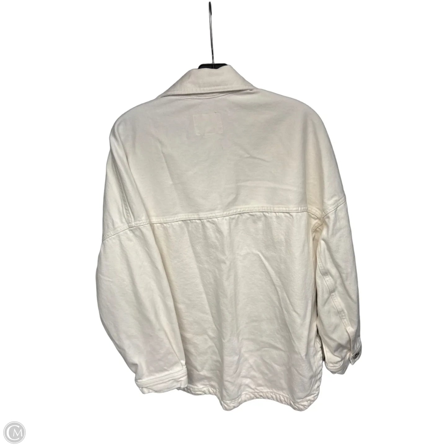 Jacket Denim By H&m In White Denim, Size: M