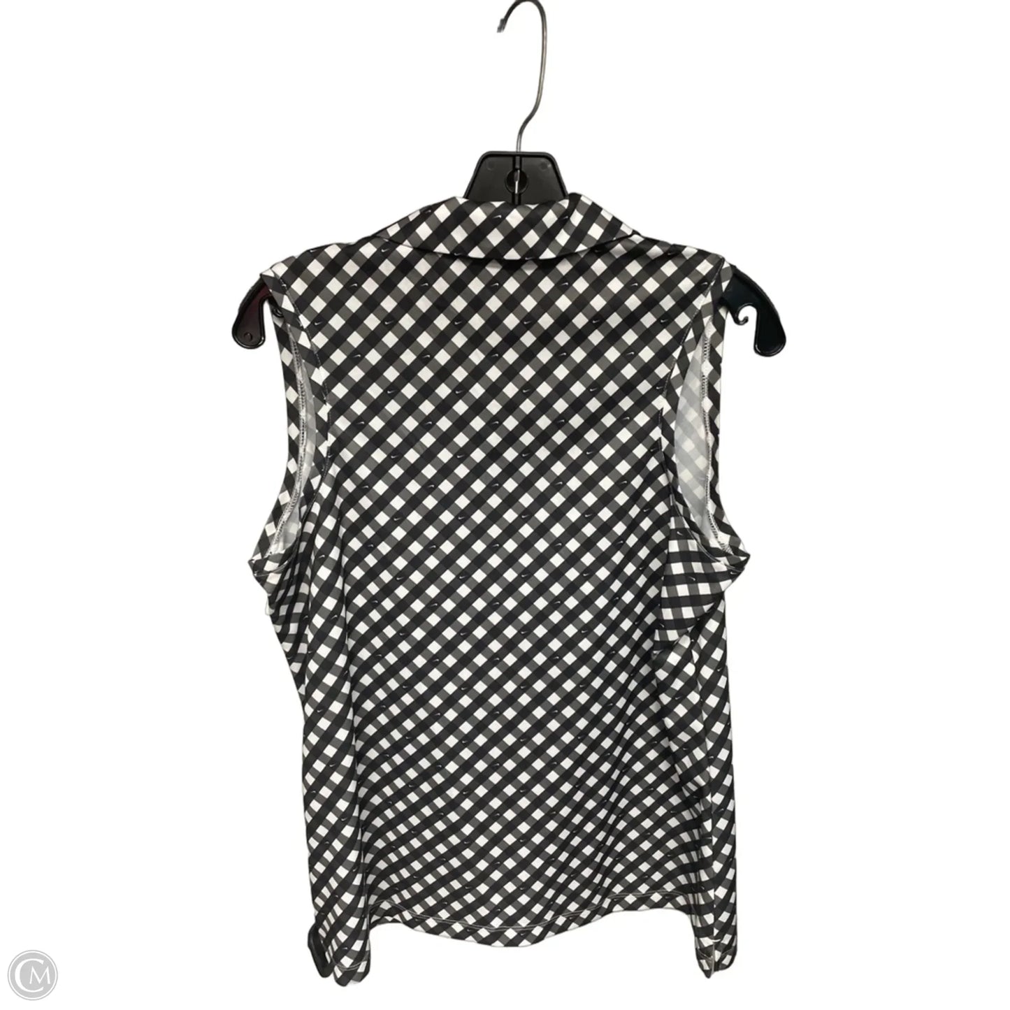 Athletic Tank Top By Nike Apparel In Black & White, Size: L