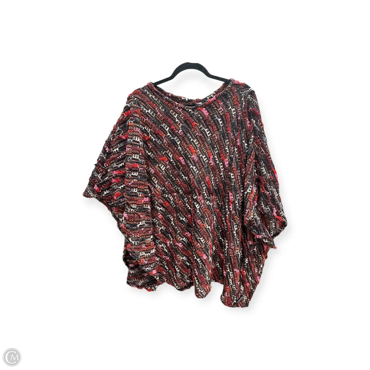 Poncho By Clothes Mentor In Orange & Pink, Size: Osfm