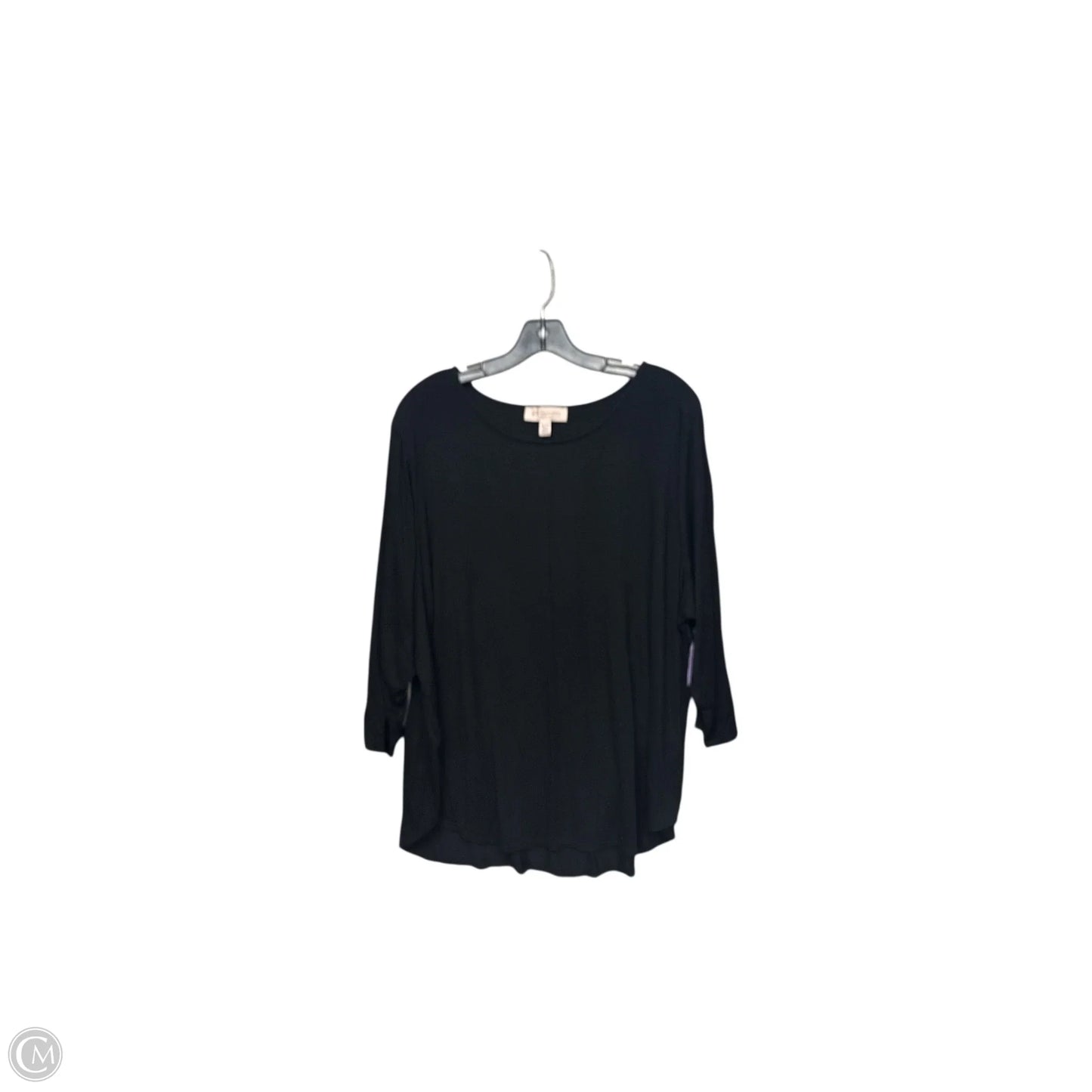 Top 3/4 Sleeve By Philosophy In Black, Size: 3x