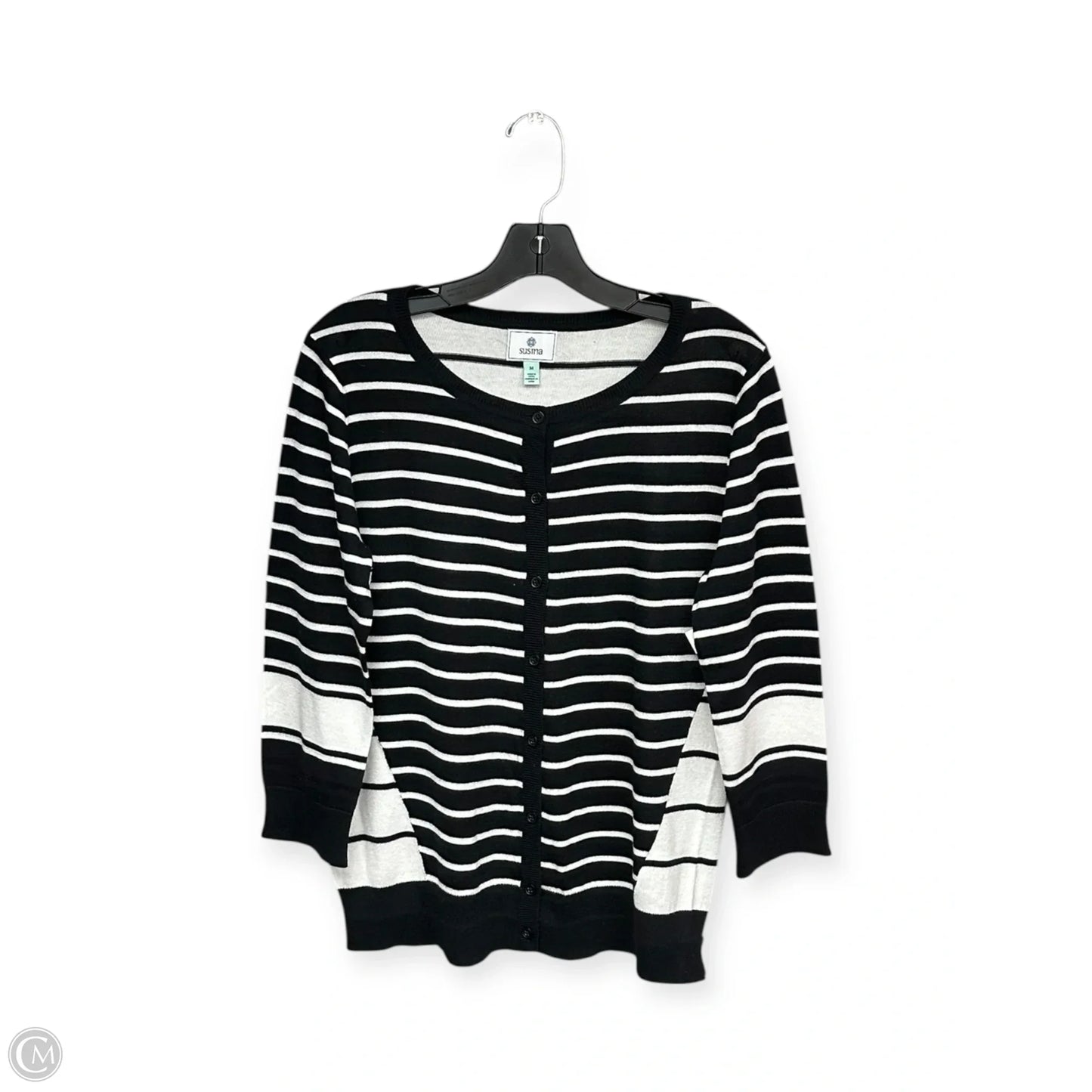 Cardigan By Susina In Black & White, Size: M