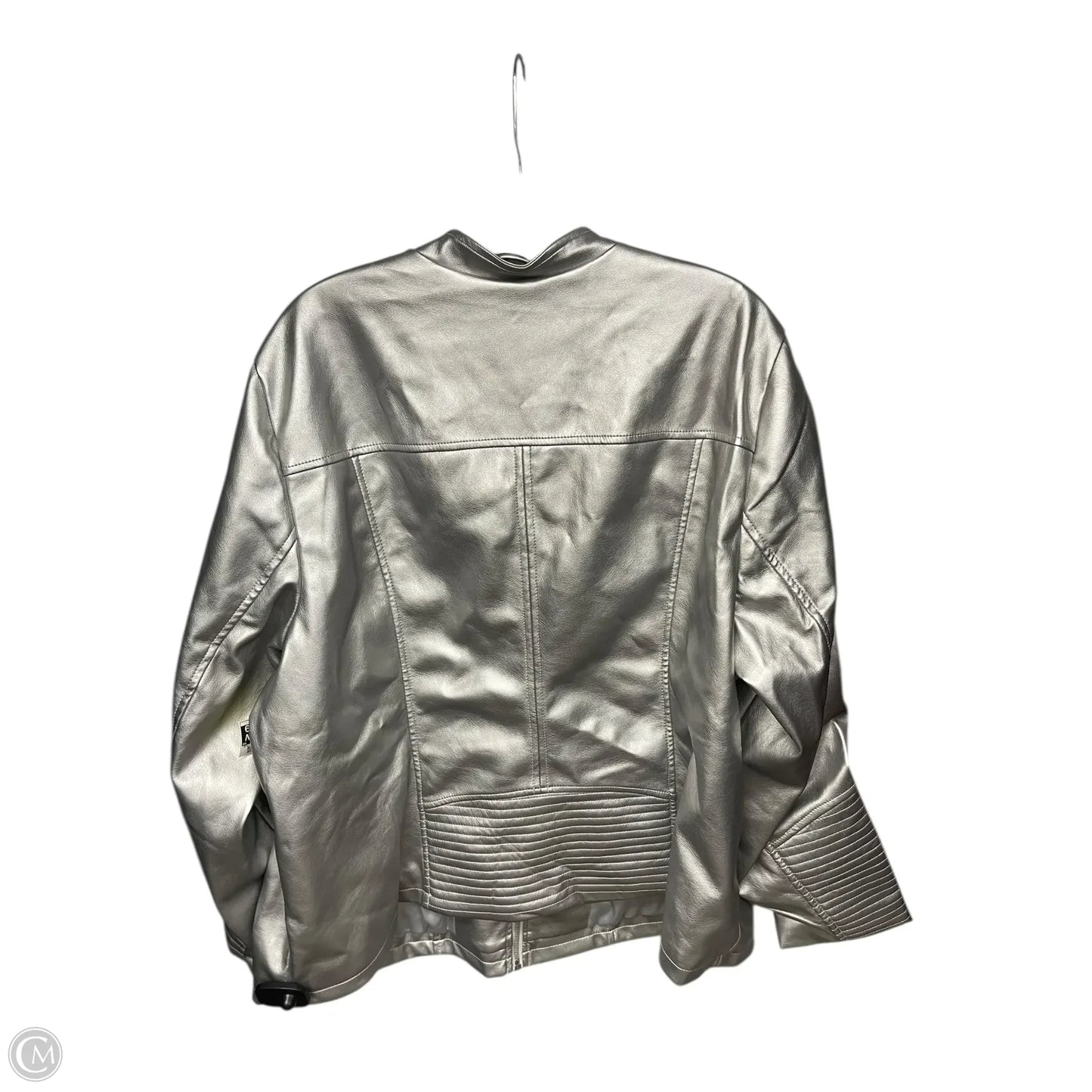 Jacket Moto By Torrid In Silver, Size: 4