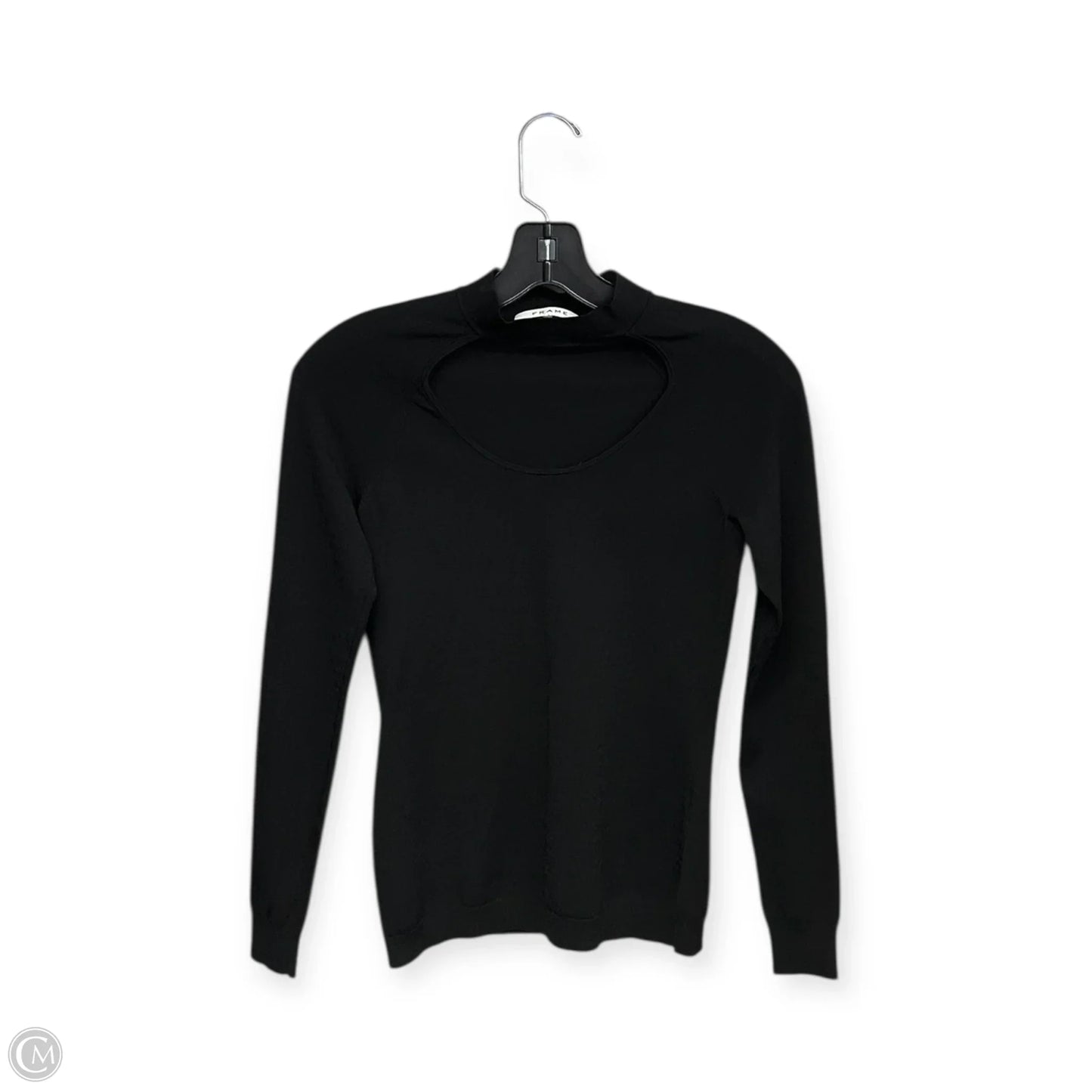 Top Long Sleeve By Frame In Black, Size: S