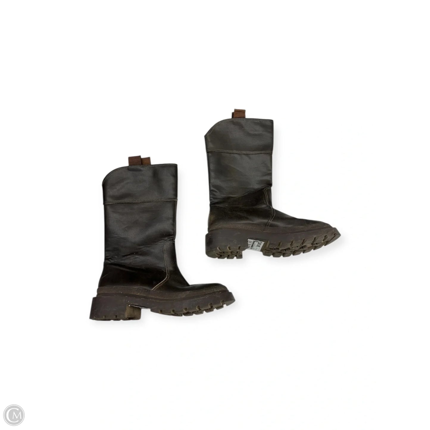 Boots Mid-calf Heels By Zara In Brown, Size: 9