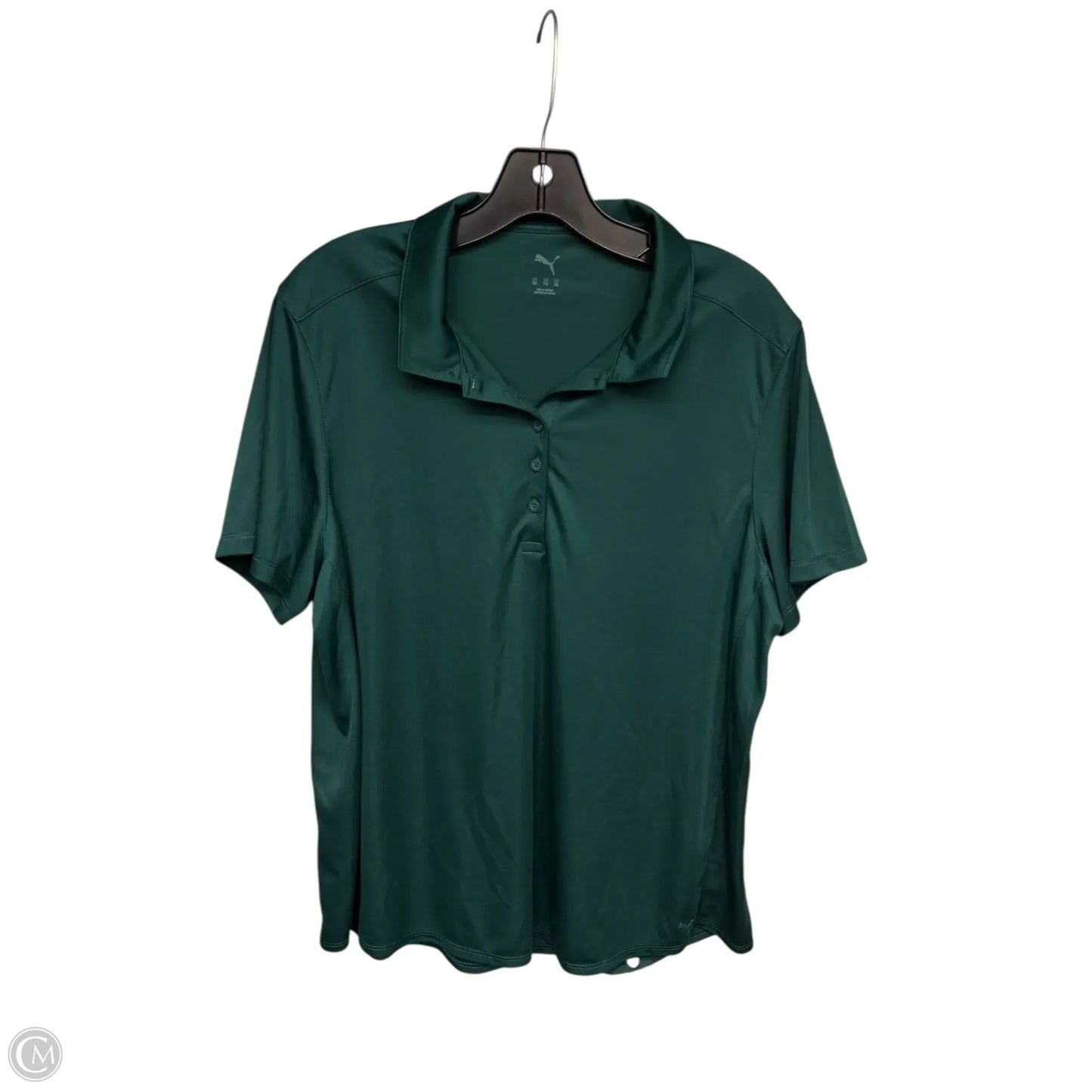 Athletic Top Short Sleeve By Puma In Green, Size: Xxl
