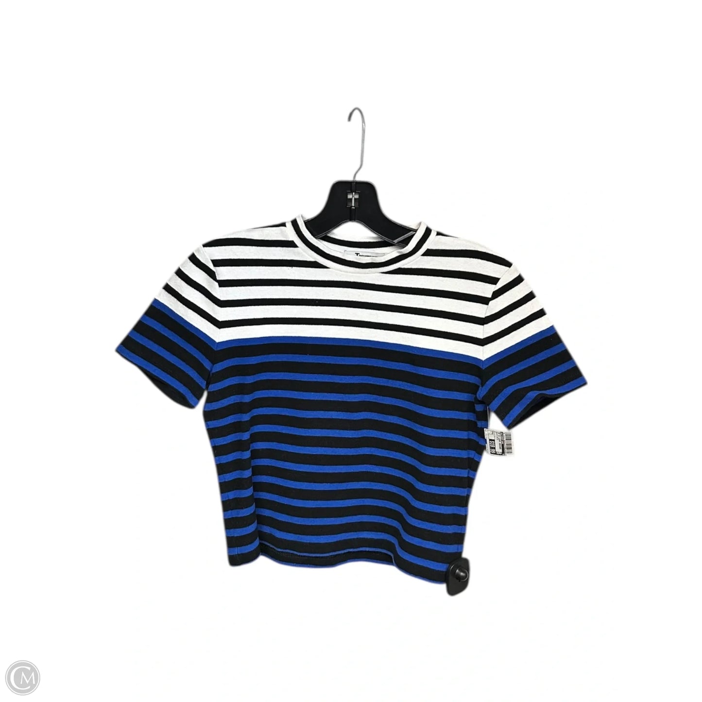 Top Short Sleeve Luxury Designer By Alexander Wang In Blue & White, Size: M