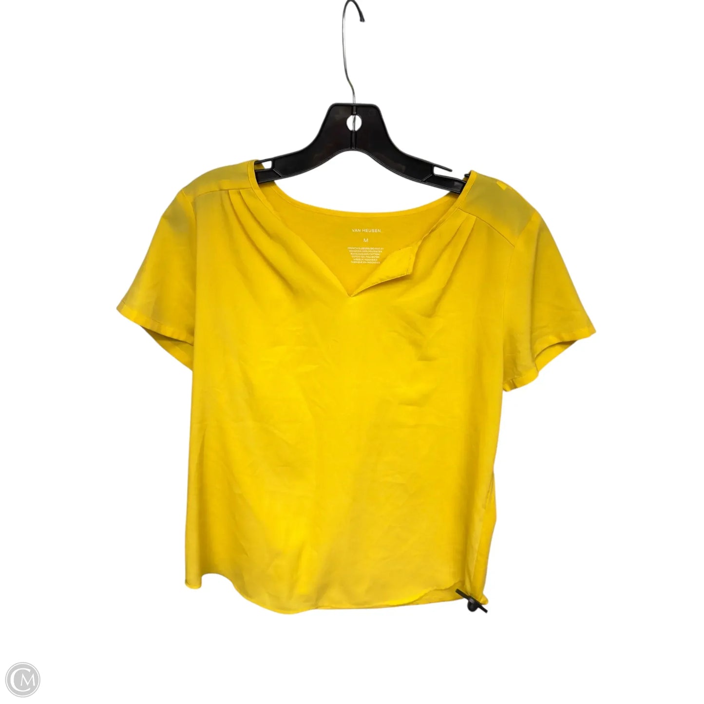 Top Short Sleeve By Van Heusen In Yellow, Size: M