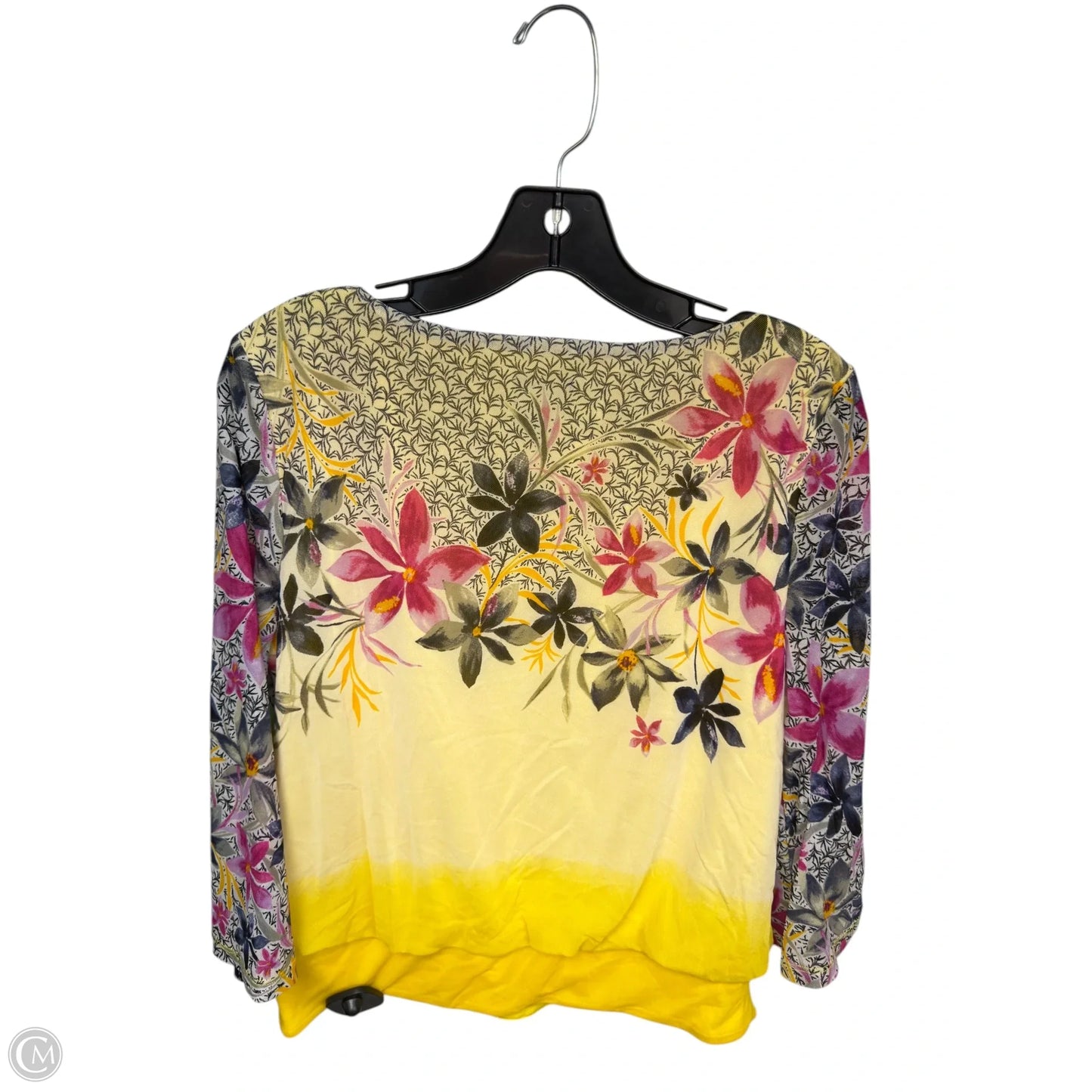 Top 3/4 Sleeve By Jm Collections In Yellow, Size: M