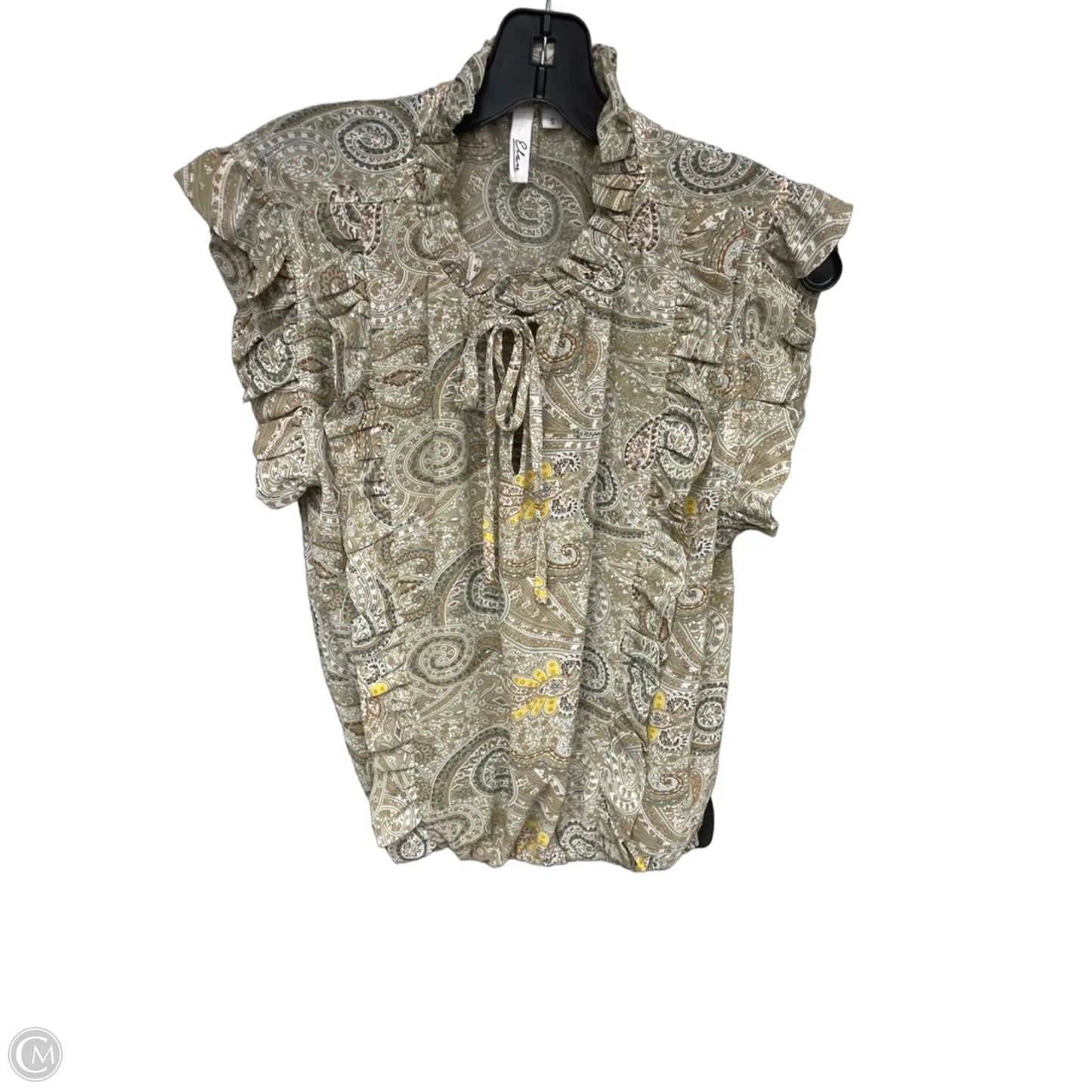Top Sleeveless By Elan In Green, Size: S