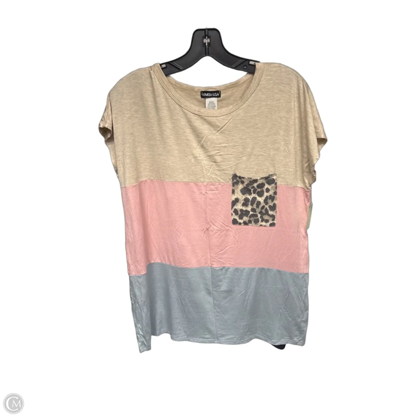 Top Short Sleeve By Heimish Usa In Pink & Tan, Size: M