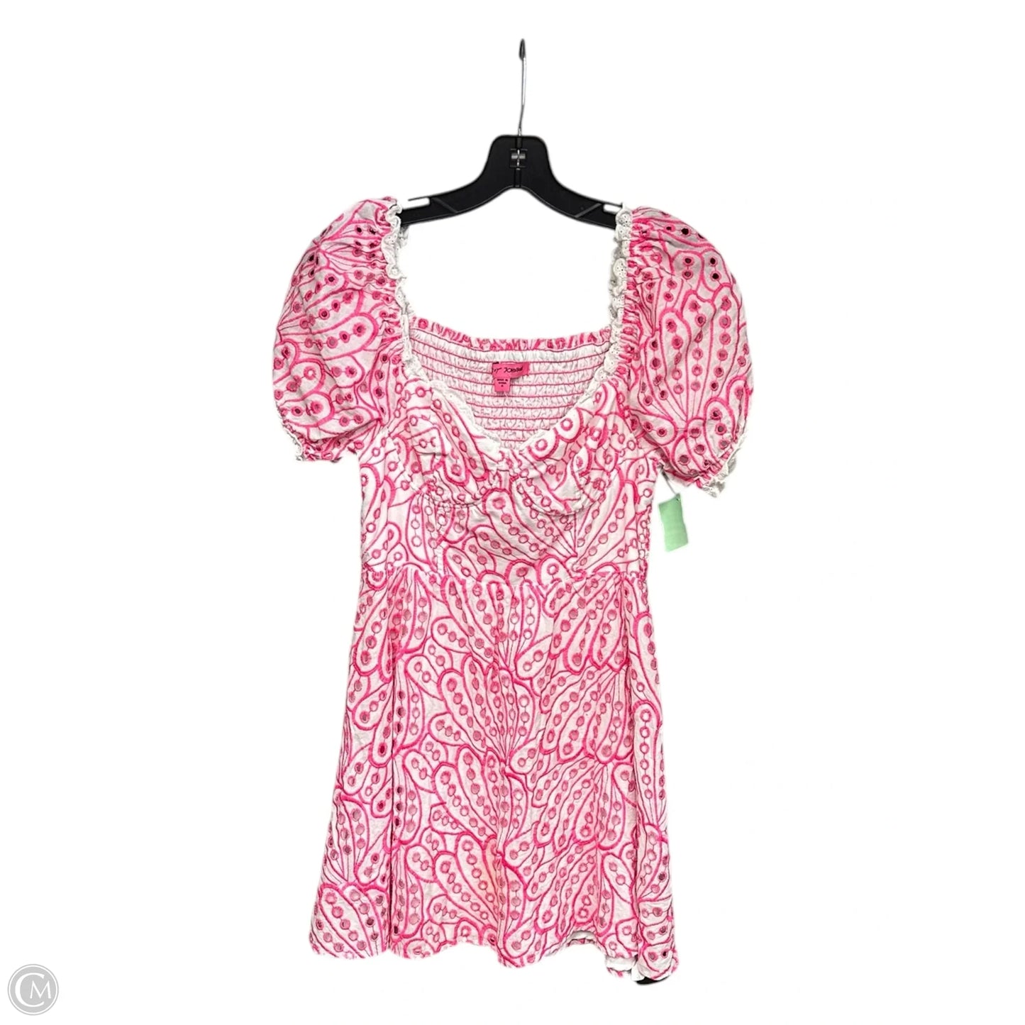 Dress Party Short By Betsey Johnson In Pink & White, Size: S