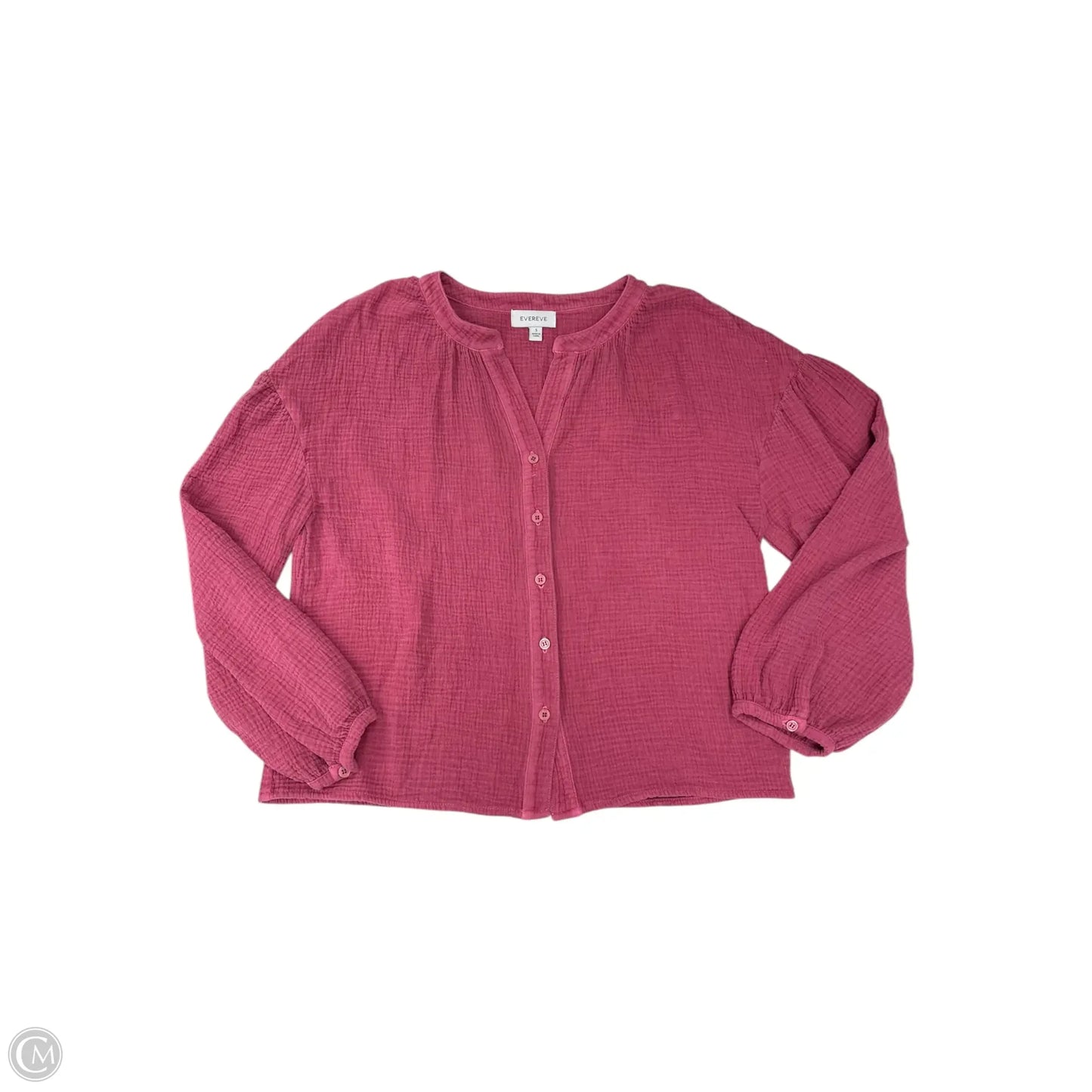 Top Long Sleeve By Evereve In Pink, Size: S