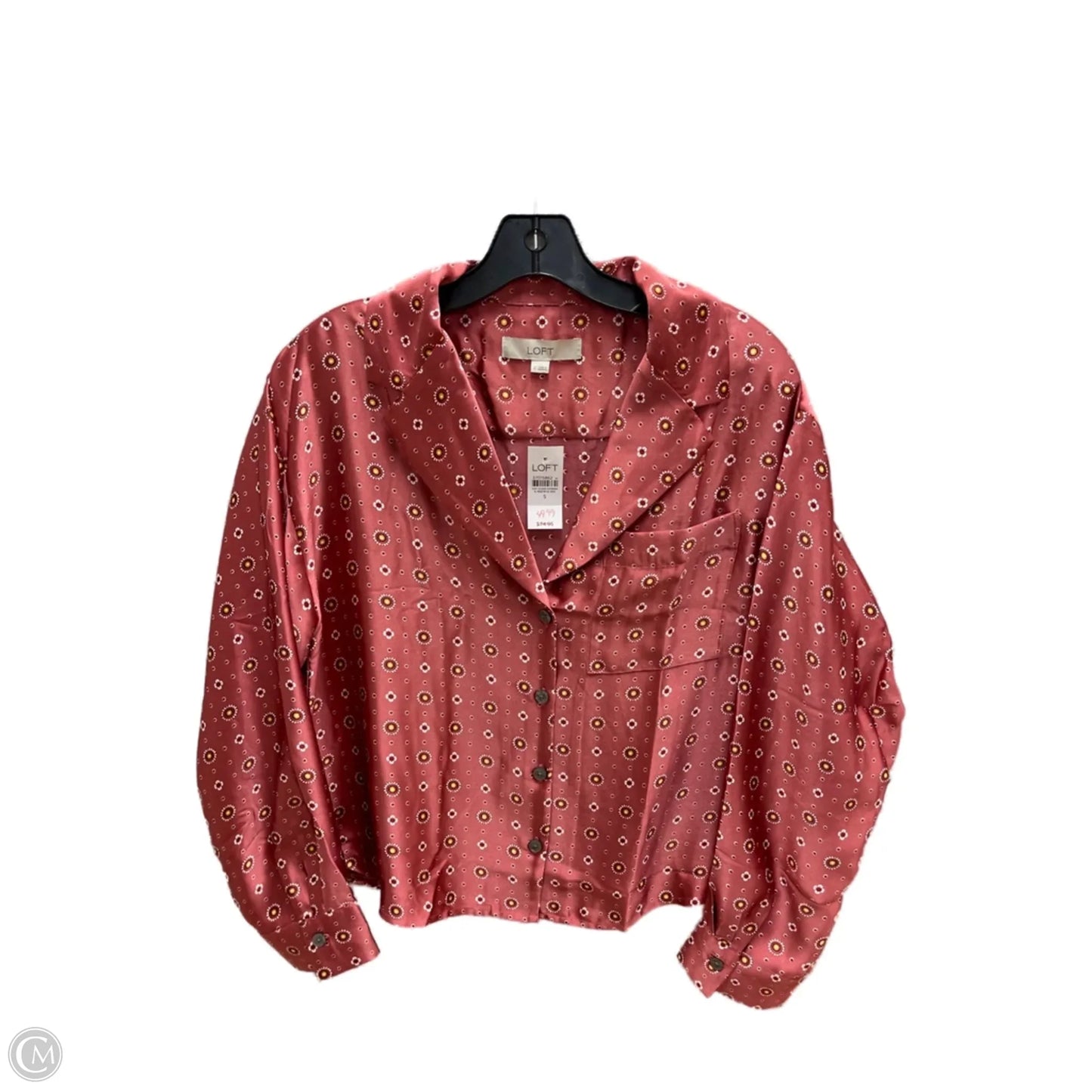 Top Long Sleeve By Loft In Pink, Size: S