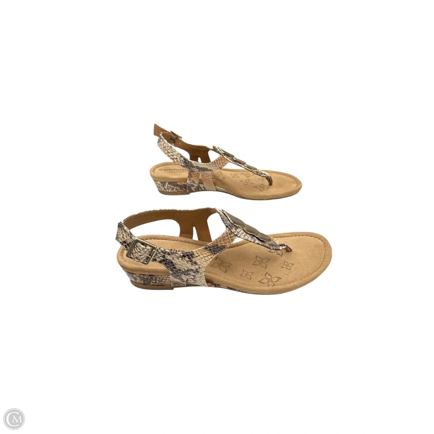 Sandals Flats By Comfortiva In Animal Print, Size: 7.5