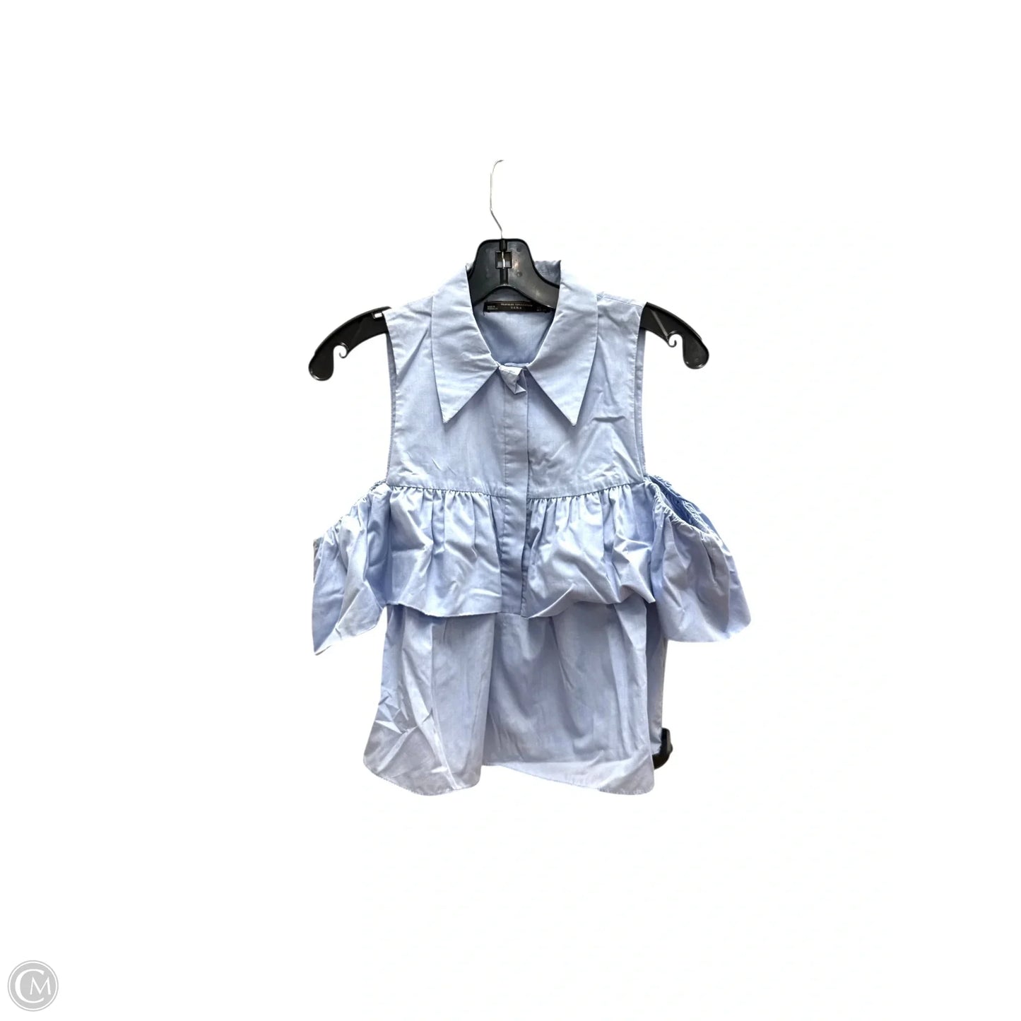 Top Short Sleeve By Zara In Blue, Size: Xs
