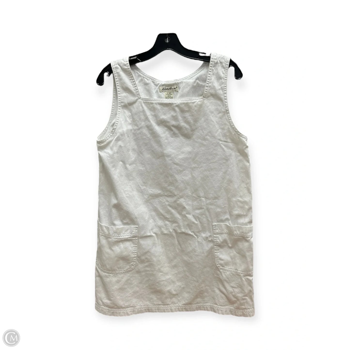 Dress Casual Midi By Eddie Bauer In White Denim, Size: M