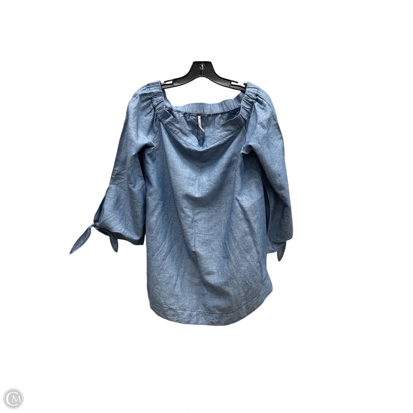 Top 3/4 Sleeve By Free People In Blue Denim, Size: S