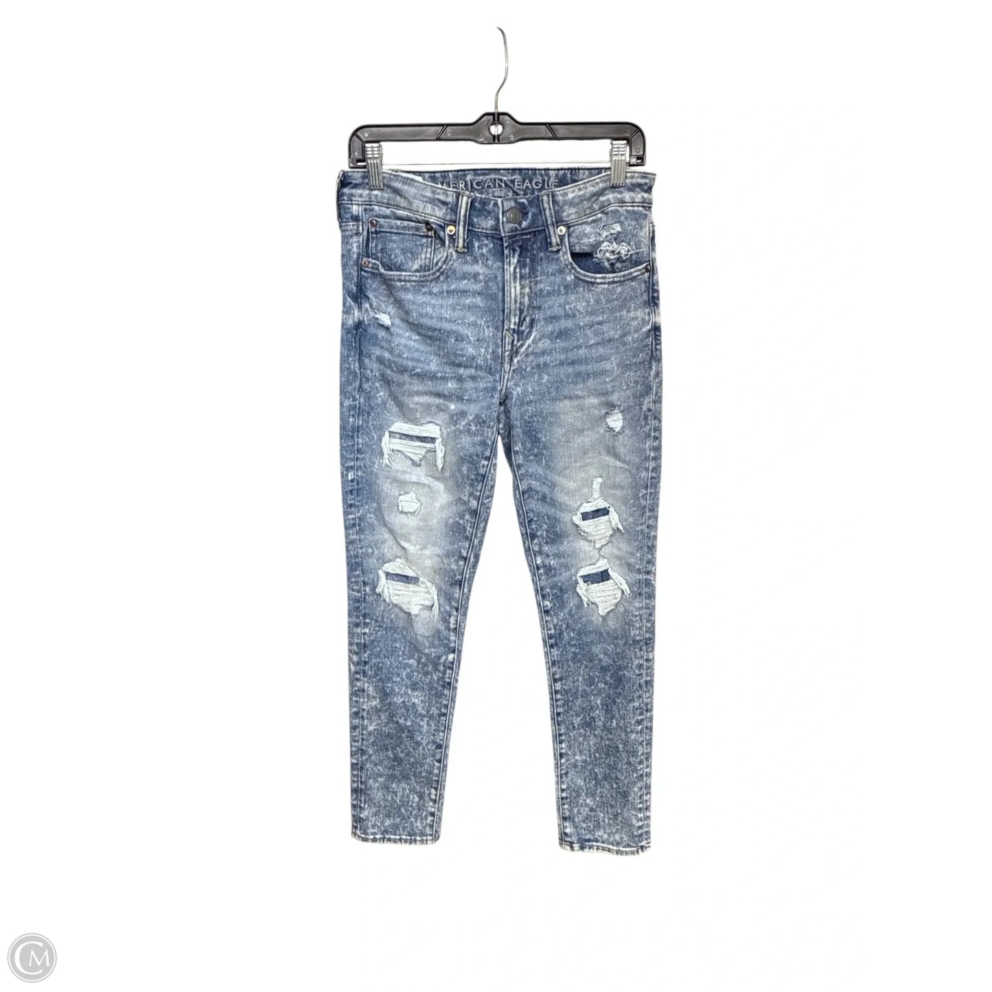 Jeans Skinny By American Eagle In Blue Denim, Size: 12