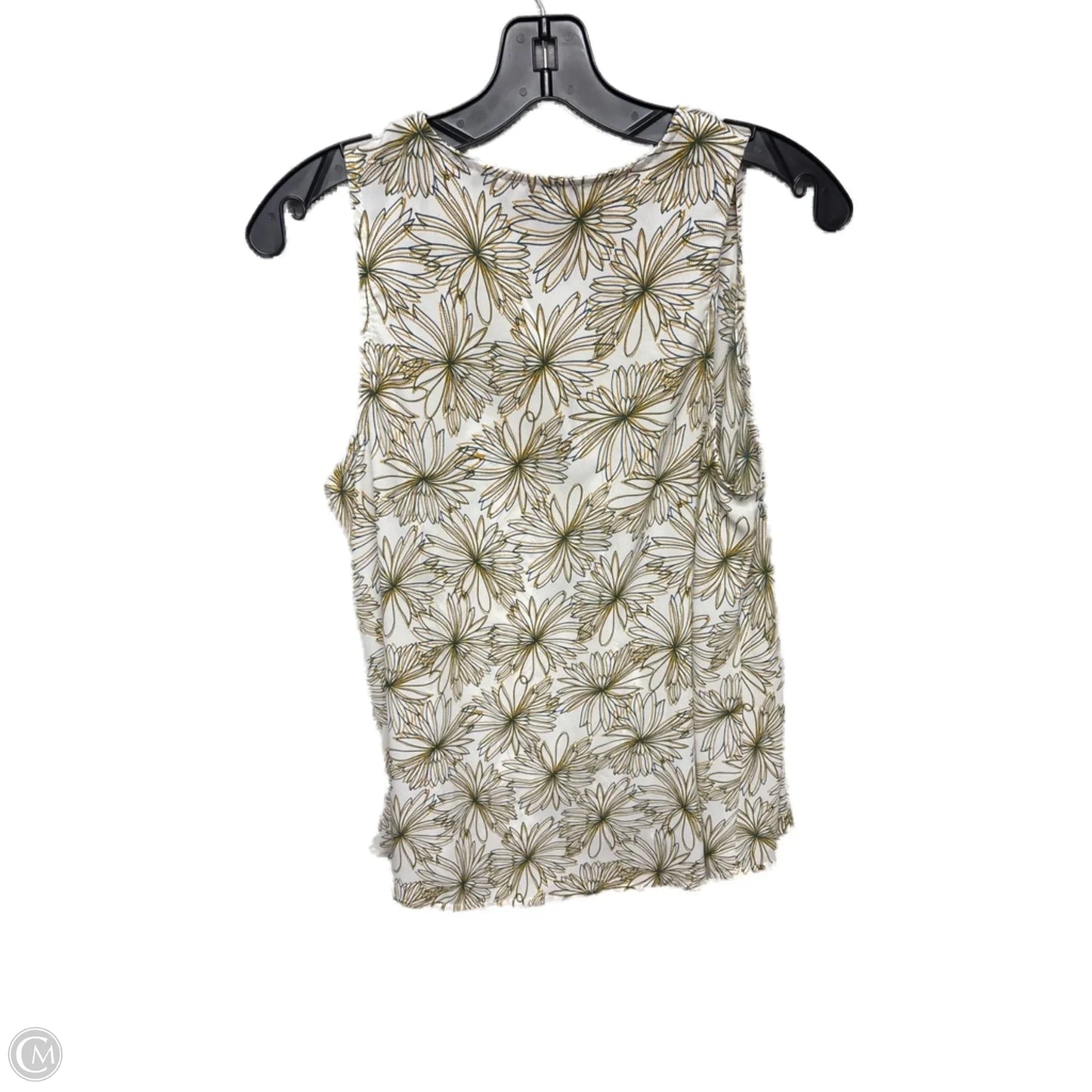 Top Sleeveless By Allison Joy In Cream & Green, Size: M
