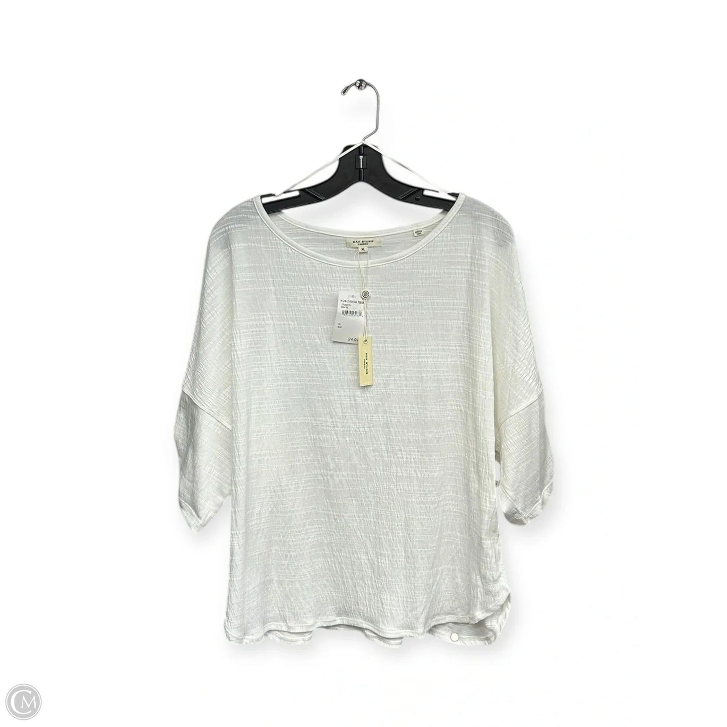 Top Short Sleeve By Max Studio In White, Size: Xl