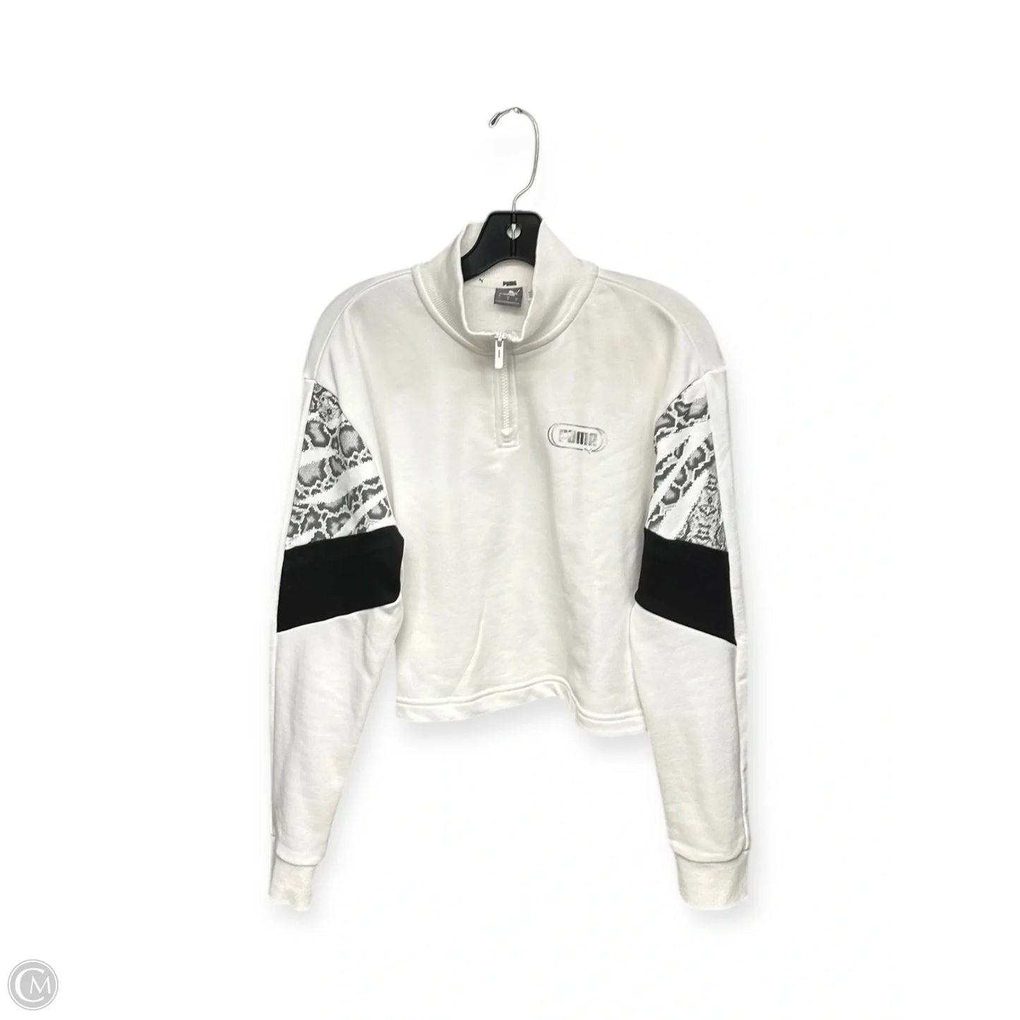 Athletic Sweatshirt Collar By Puma In Black & White, Size: L