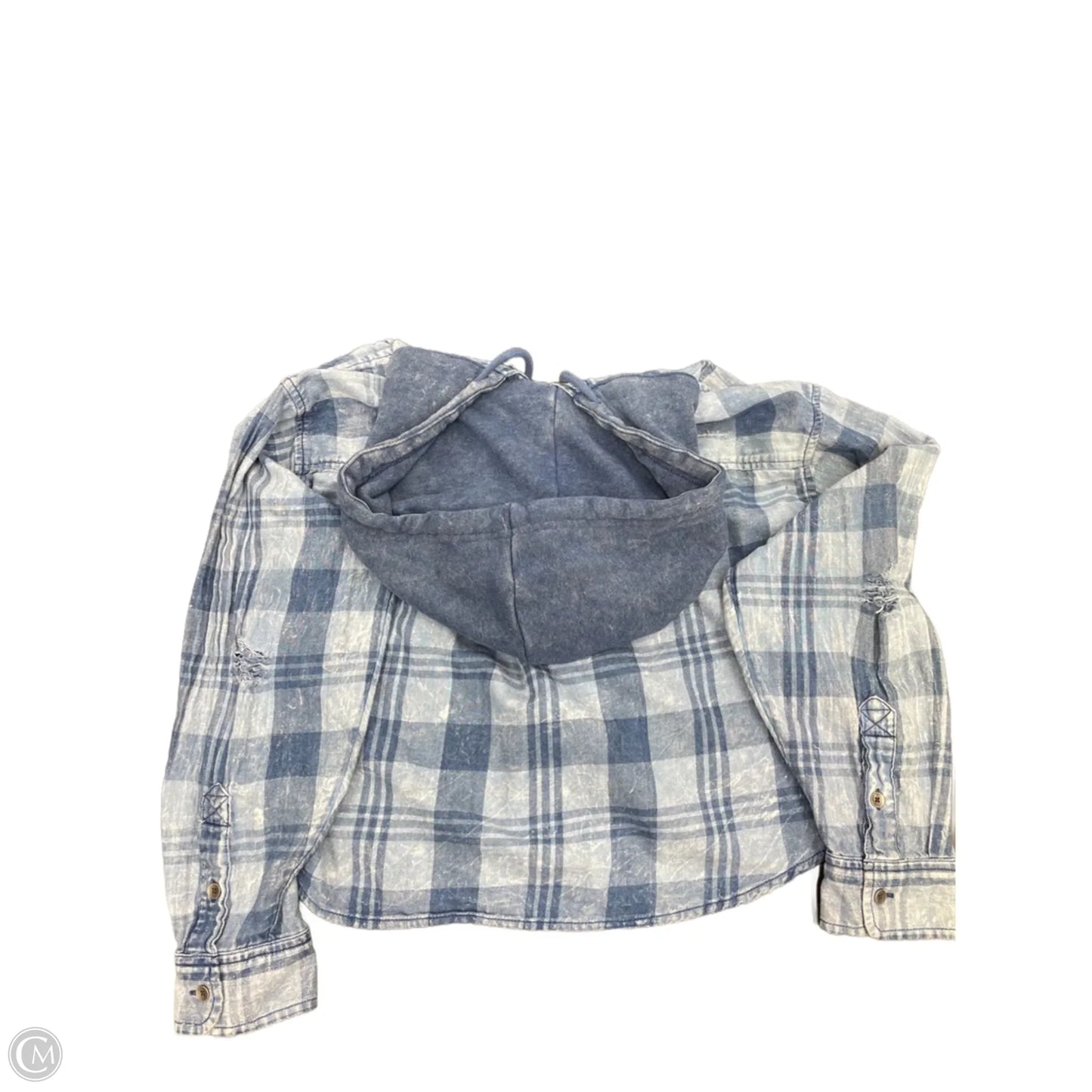 Top Long Sleeve By American Eagle In Plaid Pattern, Size: M