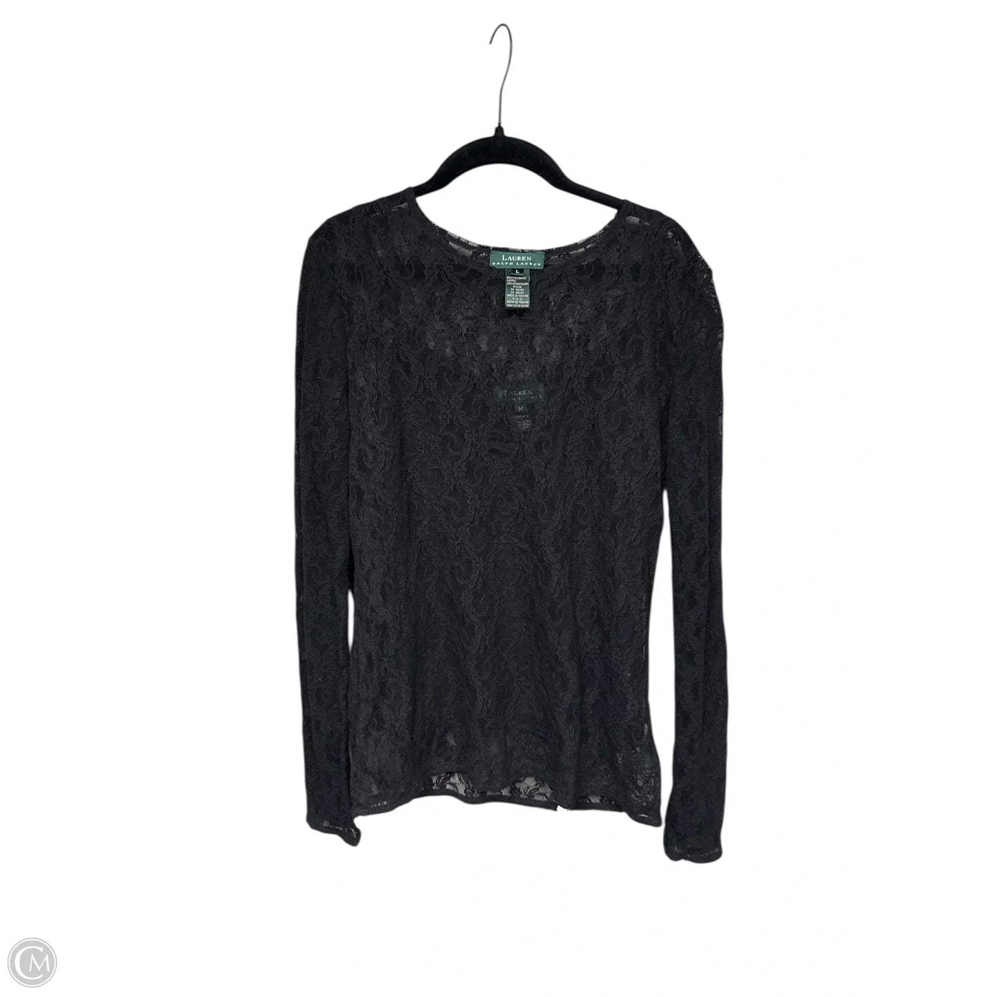 Top Long Sleeve By Lauren By Ralph Lauren In Black, Size: L